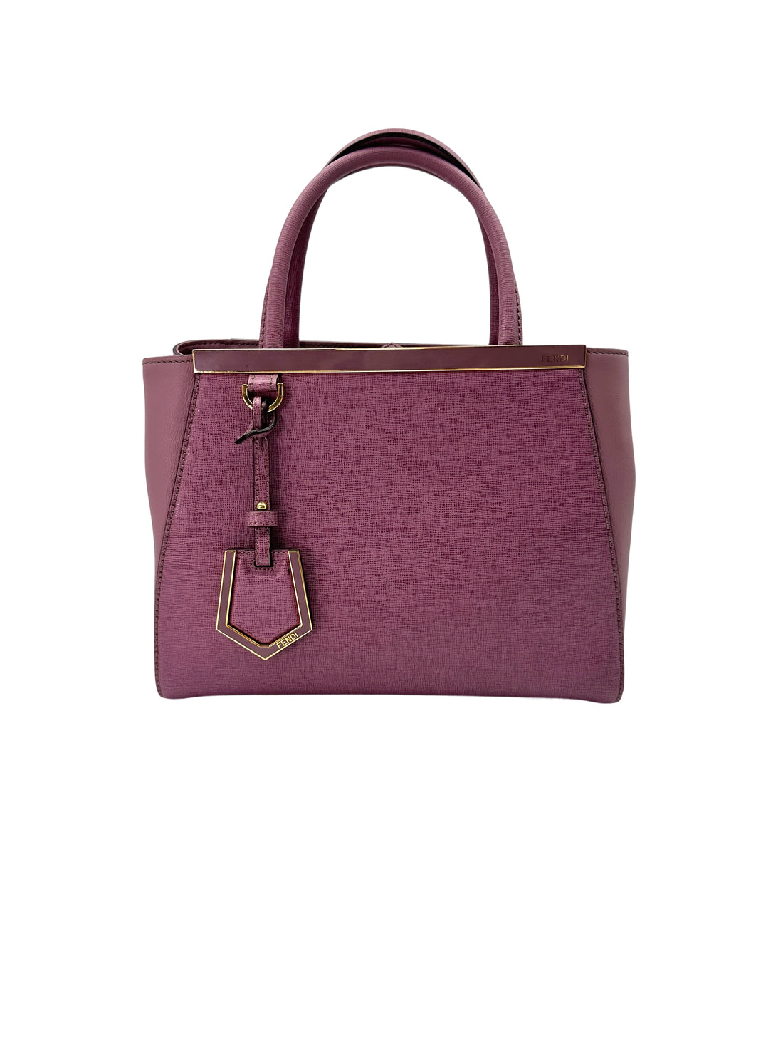 Fendi 2Jours Pink Leather Tote Handle Bag FF101