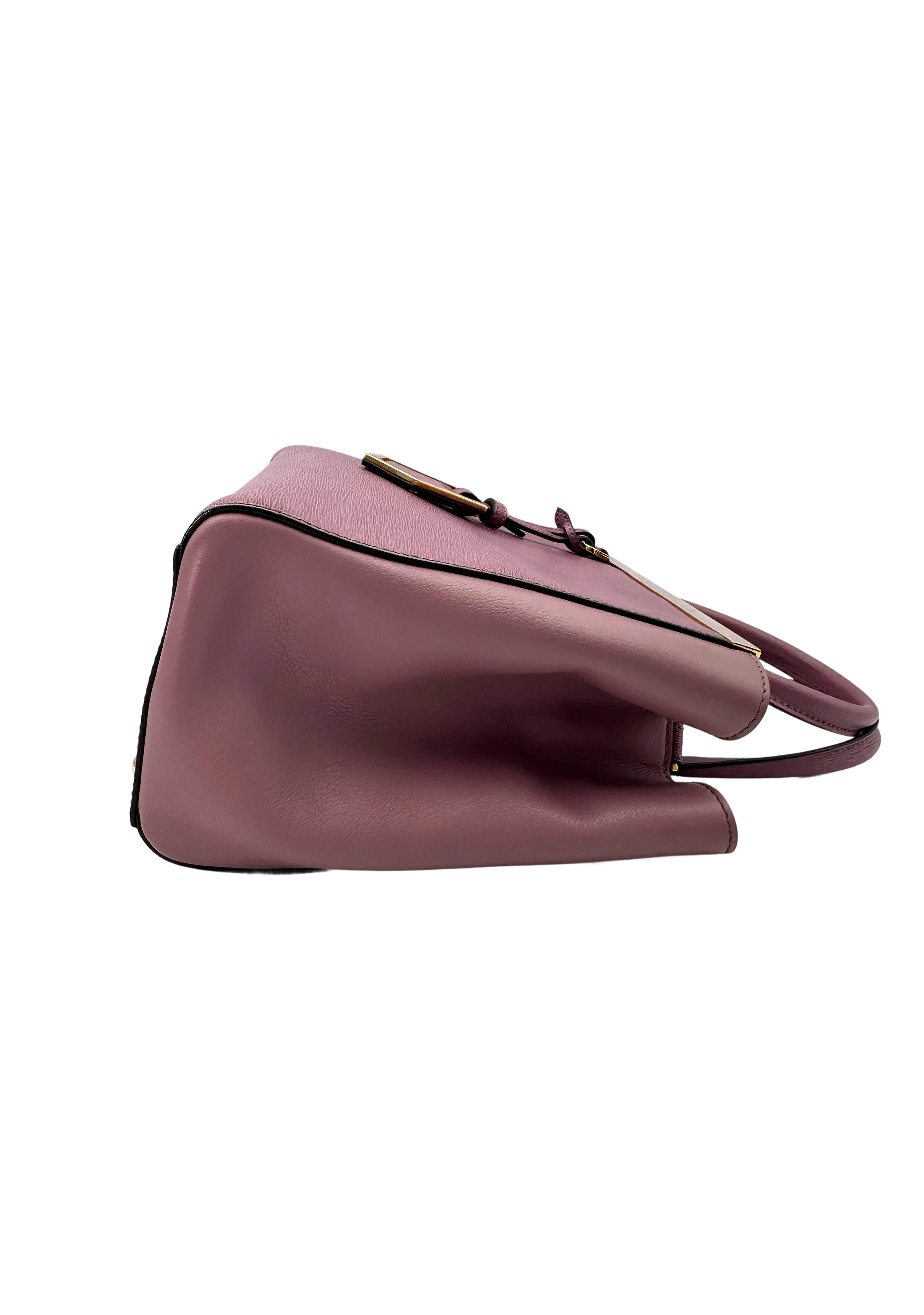 Fendi 2Jours Pink Leather Tote Handle Bag FF101