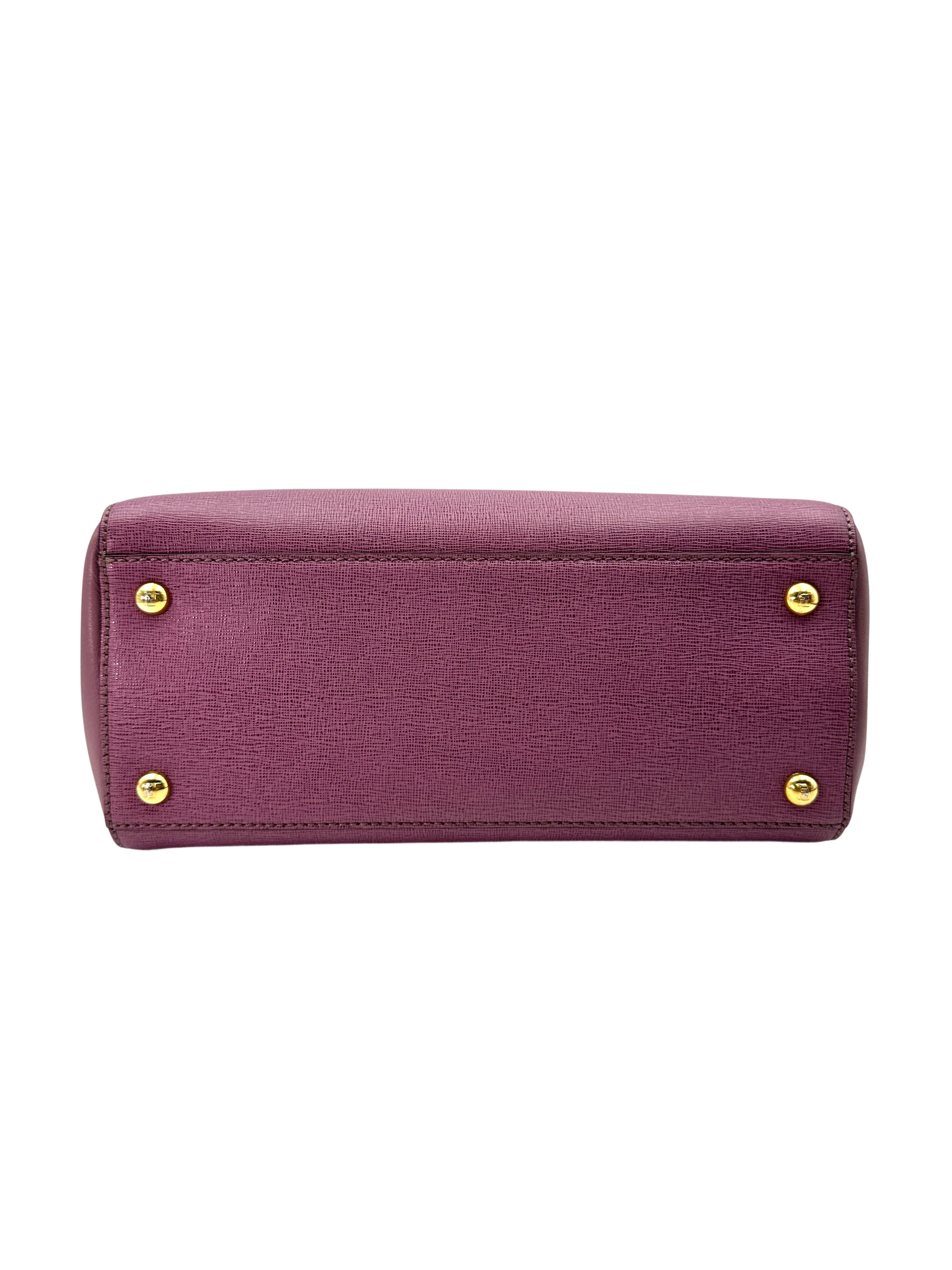 Fendi 2Jours Pink Leather Tote Handle Bag FF101