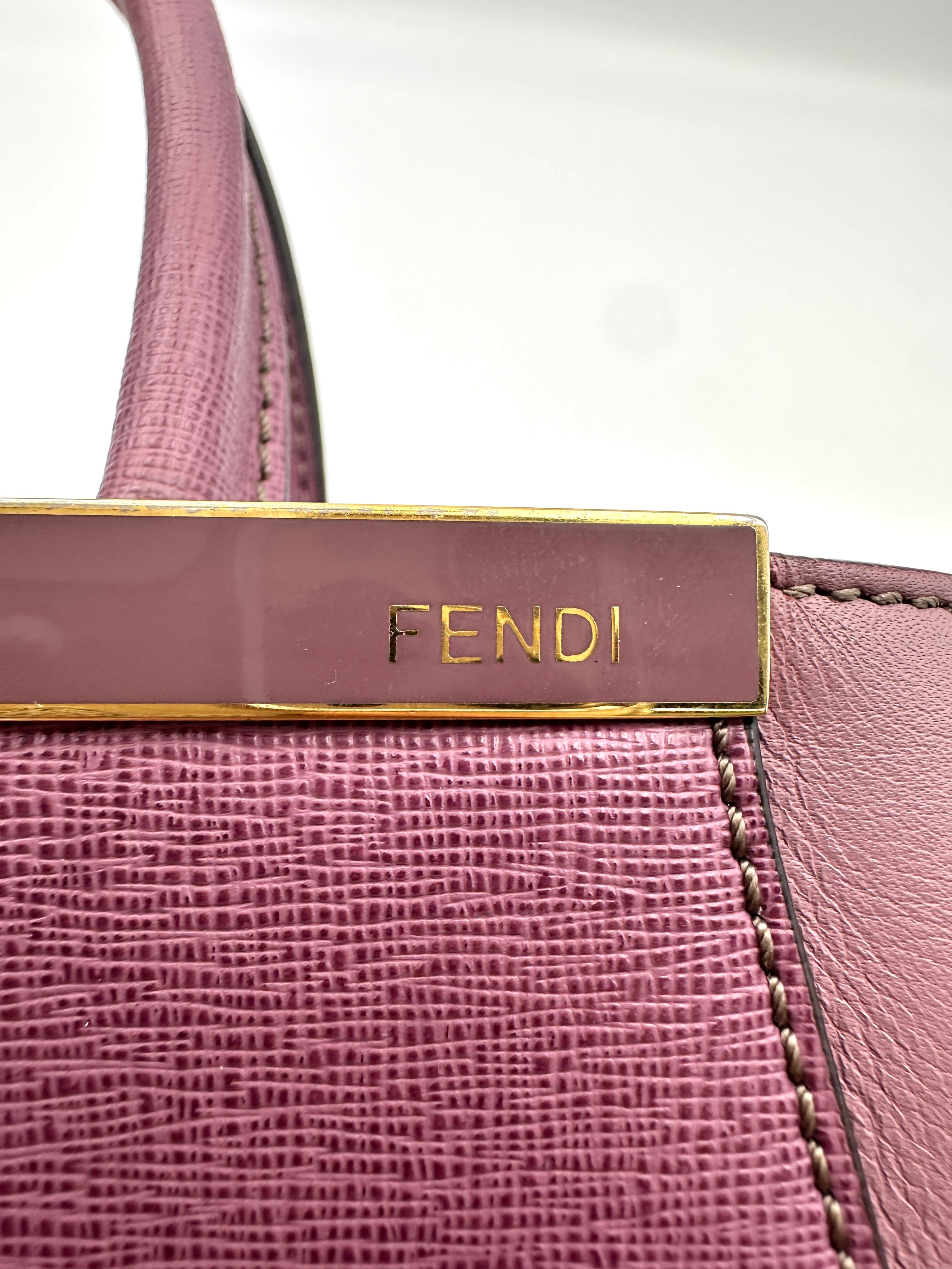 Fendi 2Jours Pink Leather Tote Handle Bag FF101