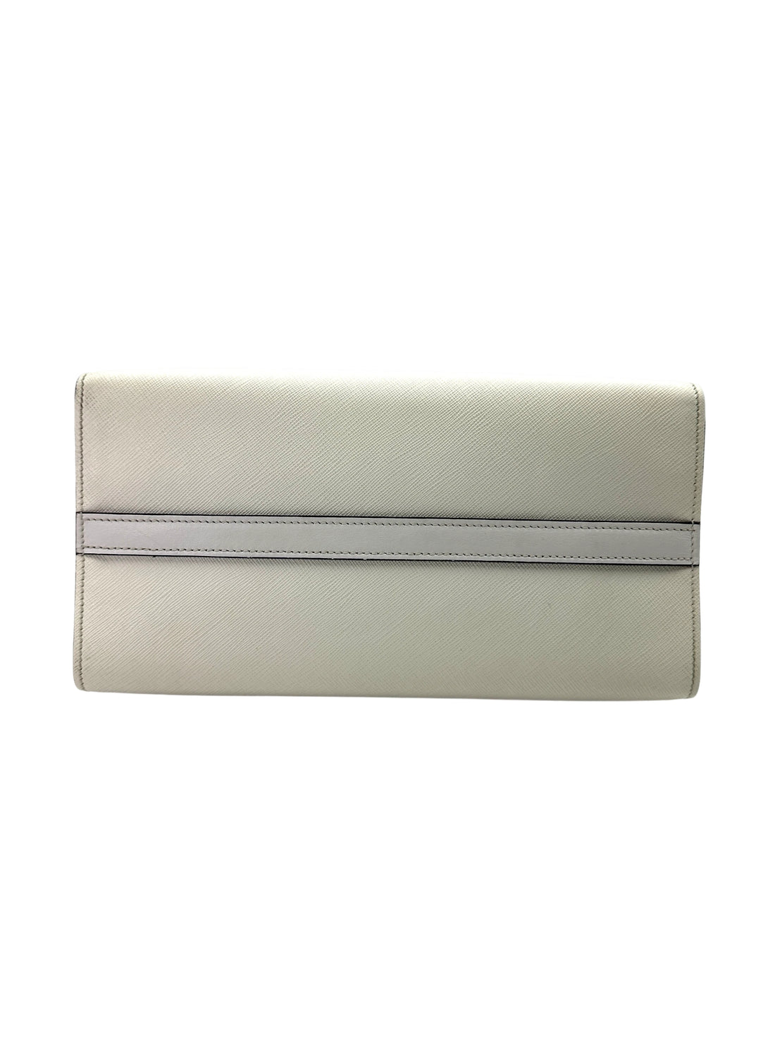 Prada Paradigme White Saffiano Leather Small Size Tote Handle Bag IRIS206