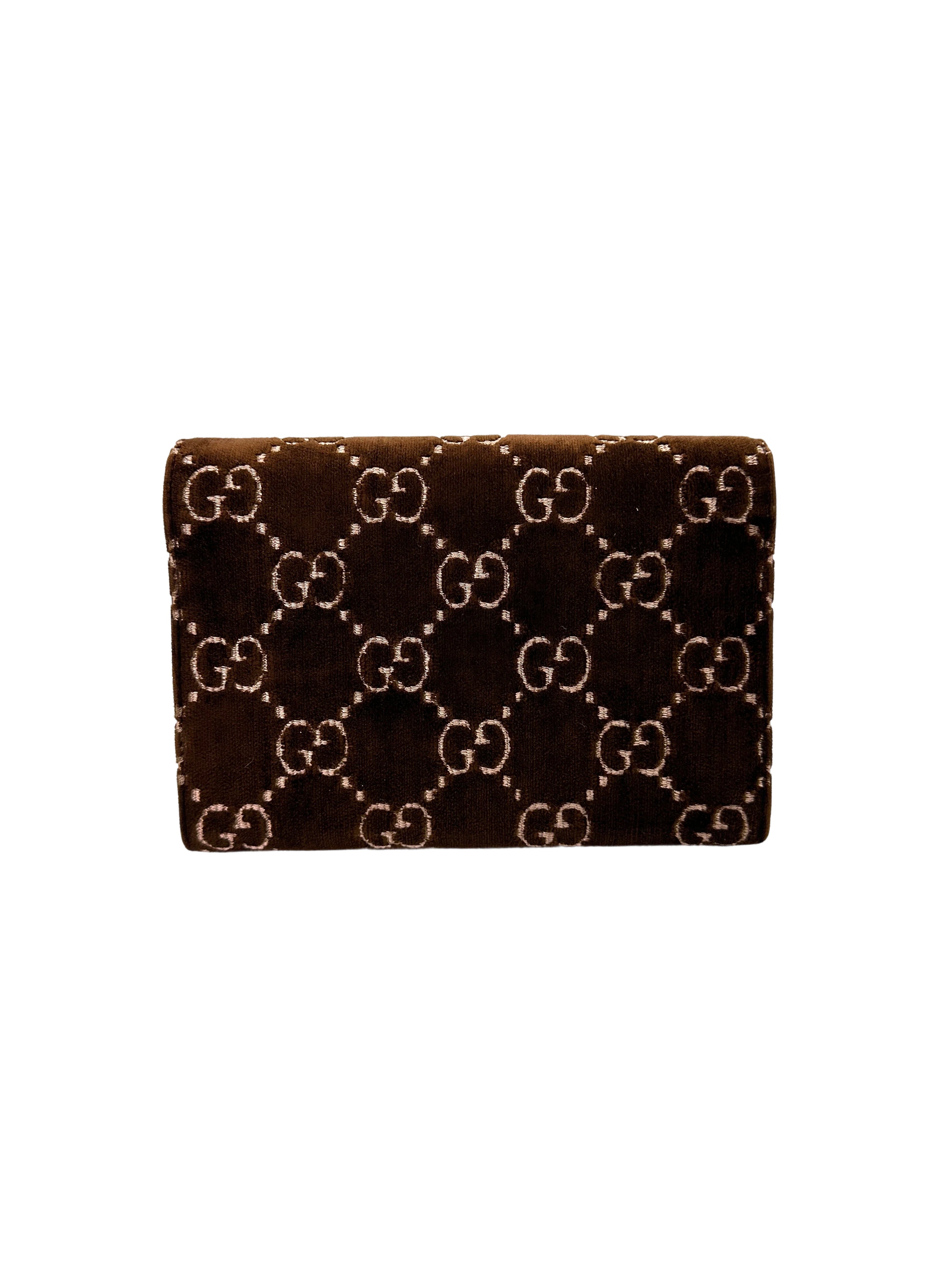 Gucci Dionysus Brown Velvet Wallet On Chain GG906