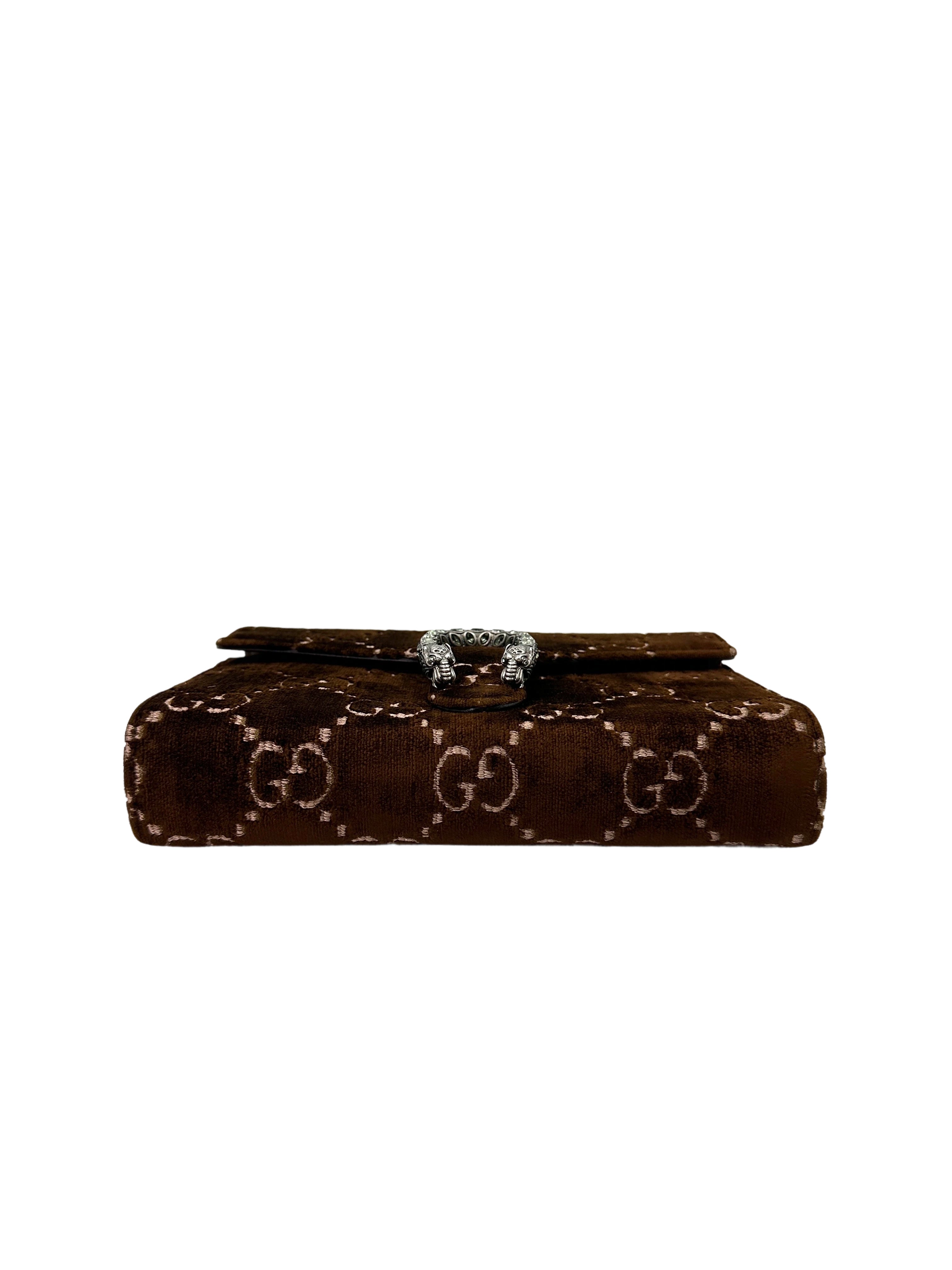 Gucci Dionysus Brown Velvet Wallet On Chain GG906