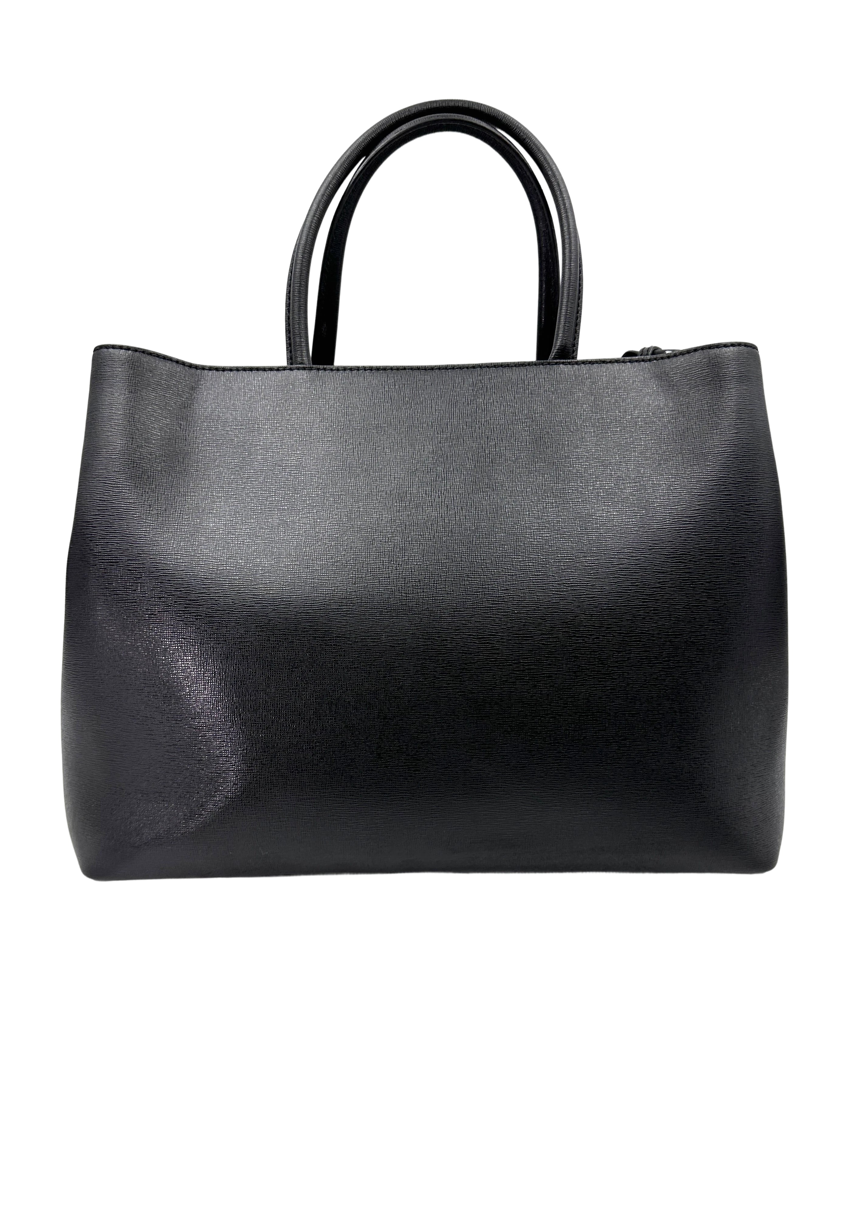 Fendi 2Jours Black Monster Eyes Studded Tote Handle Bag FF102