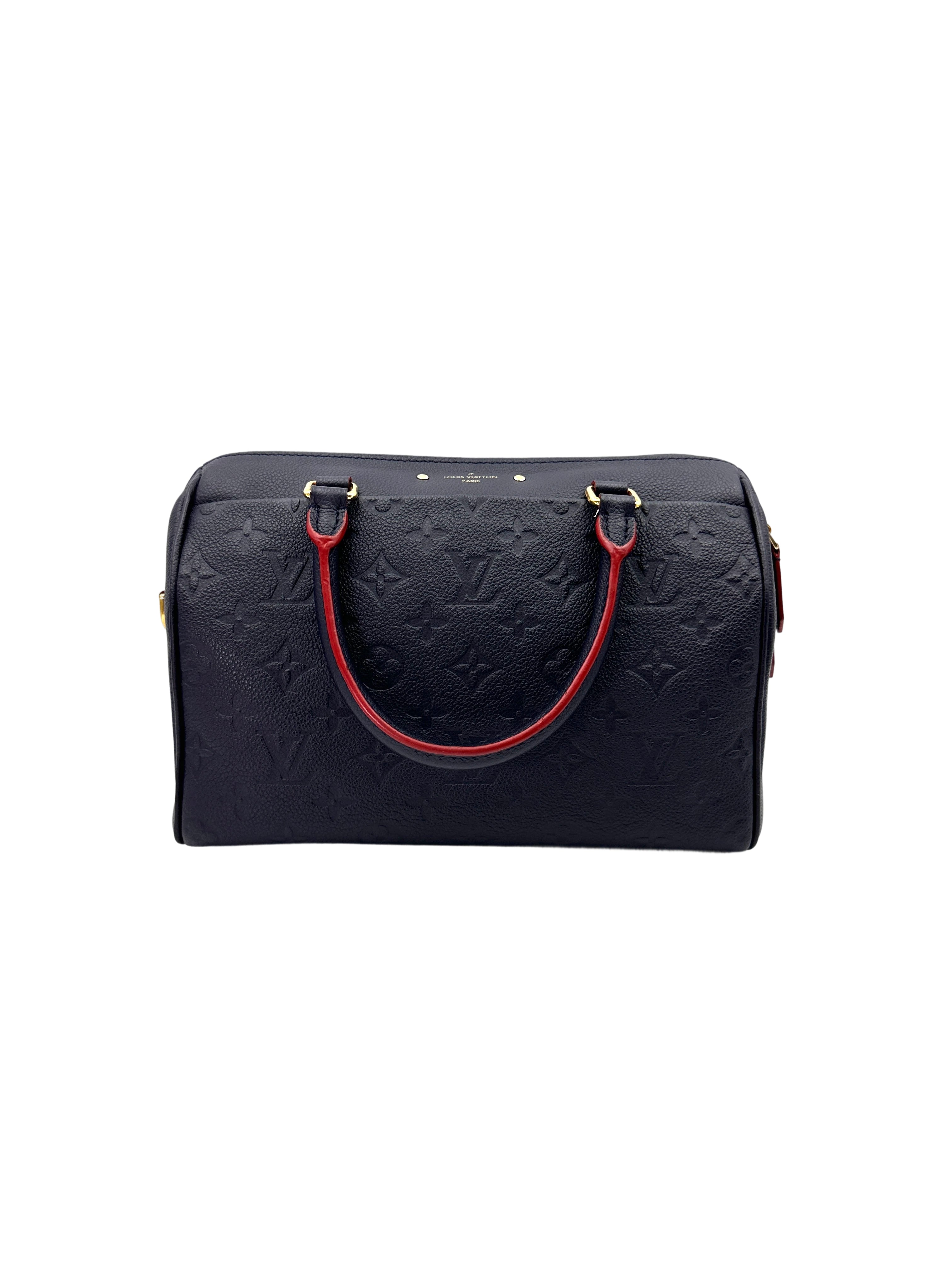 Louis Vuitton Speedy25 Navy Monogram Empreinte Leather Handle Bag LV2580