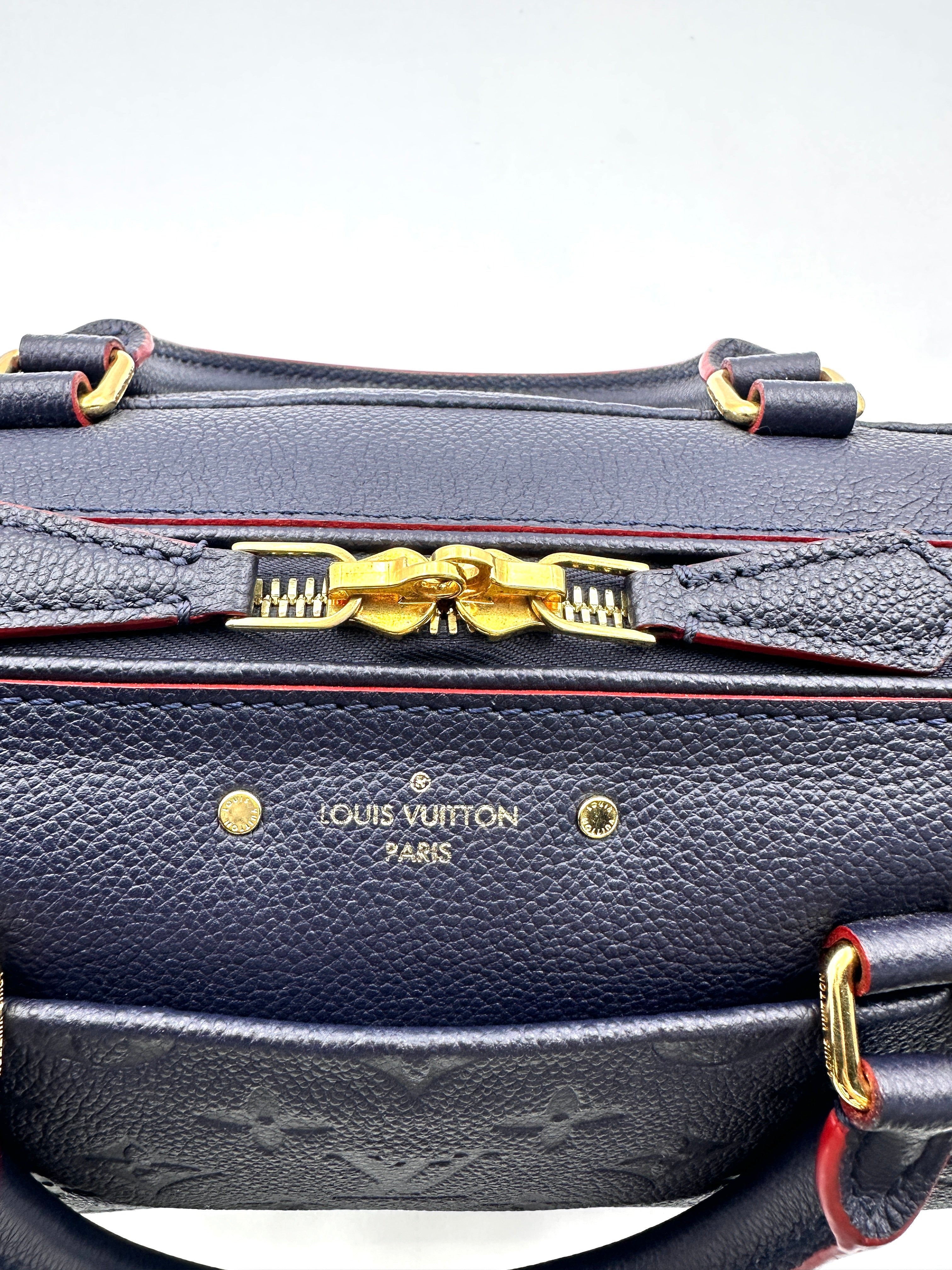 Louis Vuitton Speedy25 Navy Monogram Empreinte Leather Handle Bag LV2580