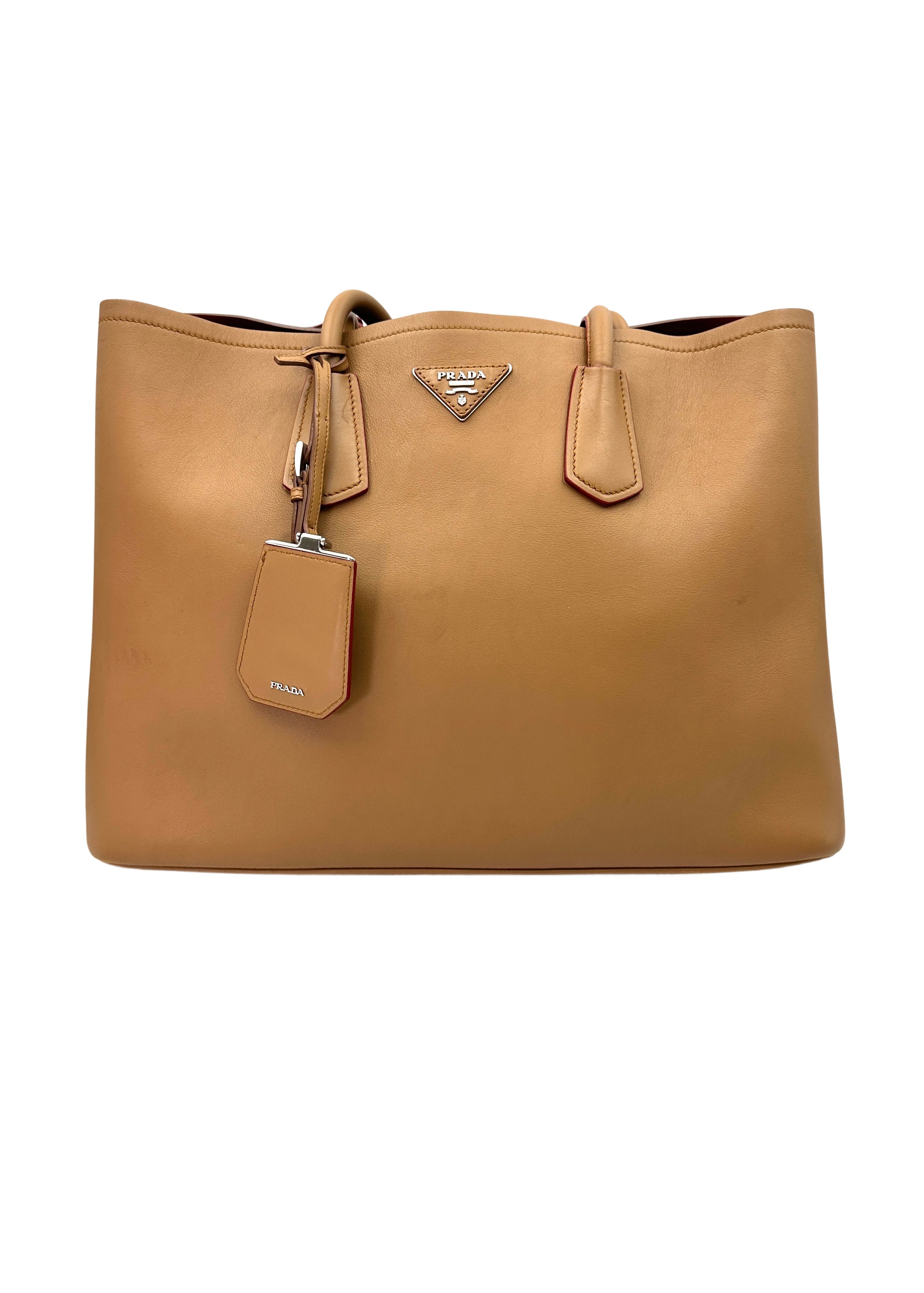 Prada Galleria Brown Saffiano Leather Handle Bag IRIS207