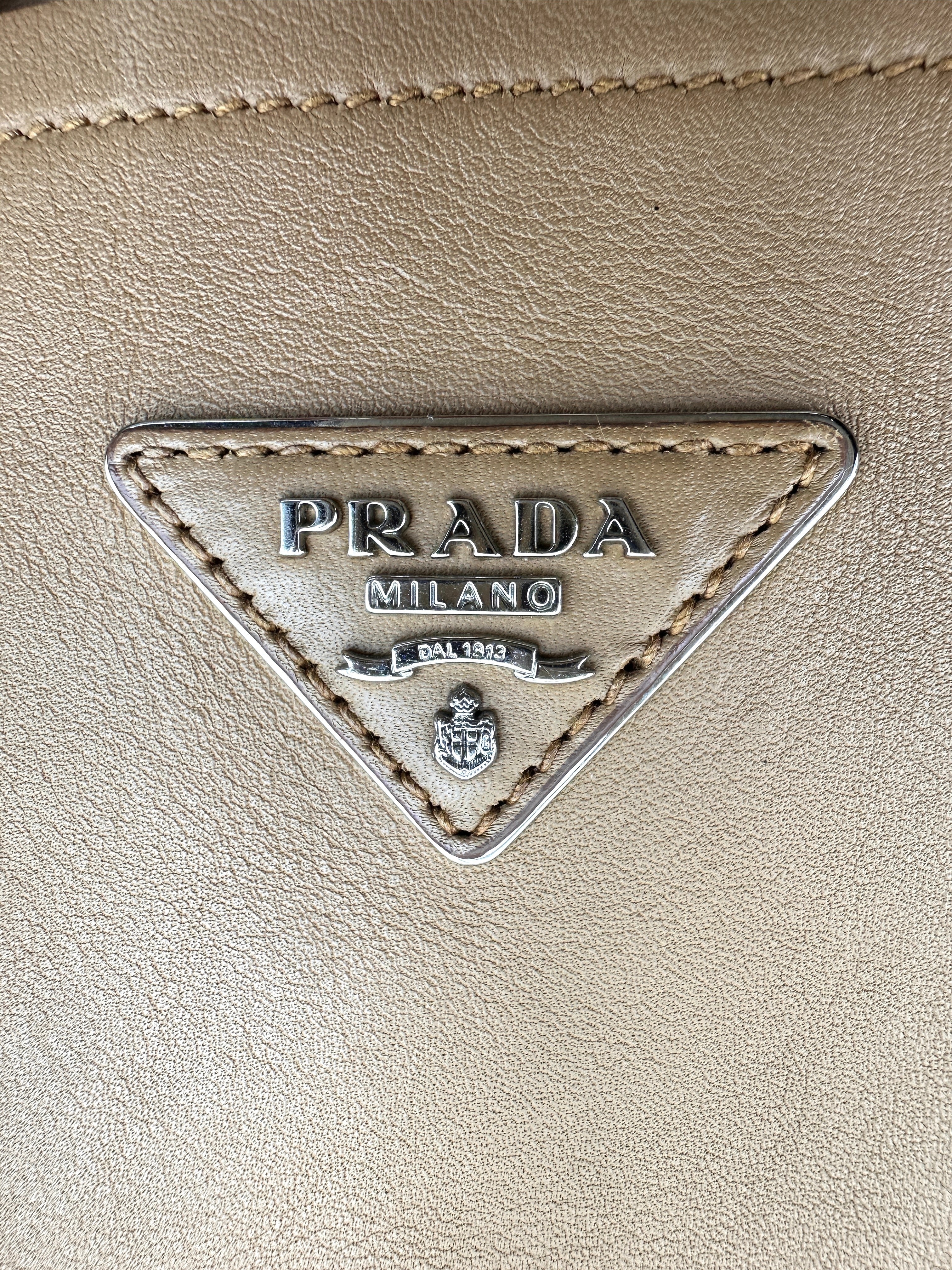 Prada Galleria Brown Saffiano Leather Handle Bag IRIS207
