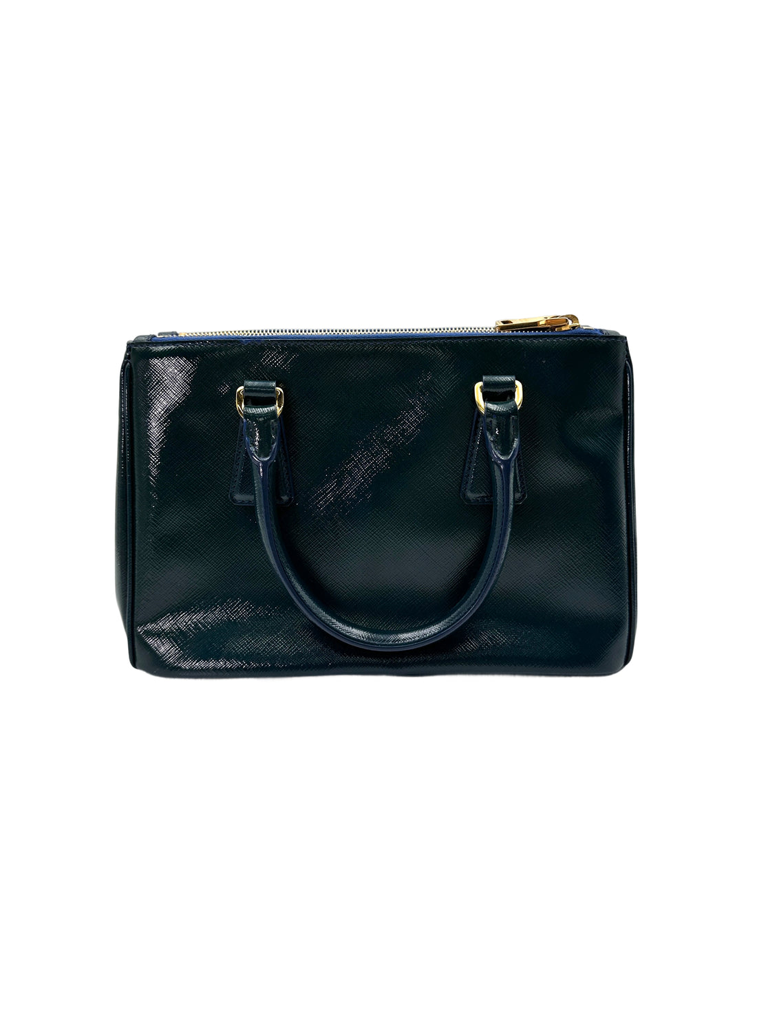 Prada Galleria Dark Green Saffiano Leather Handle Bag PR304