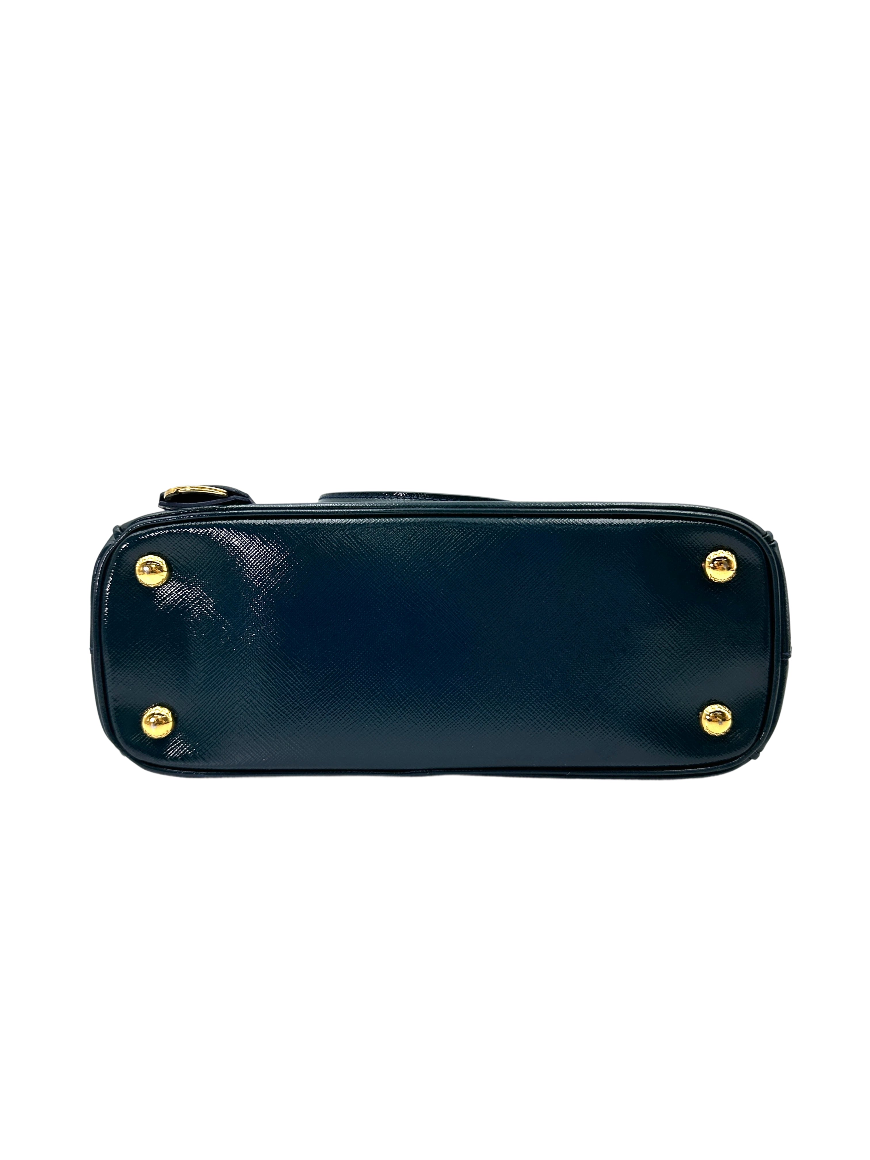 Prada Galleria Dark Green Saffiano Leather Handle Bag PR304