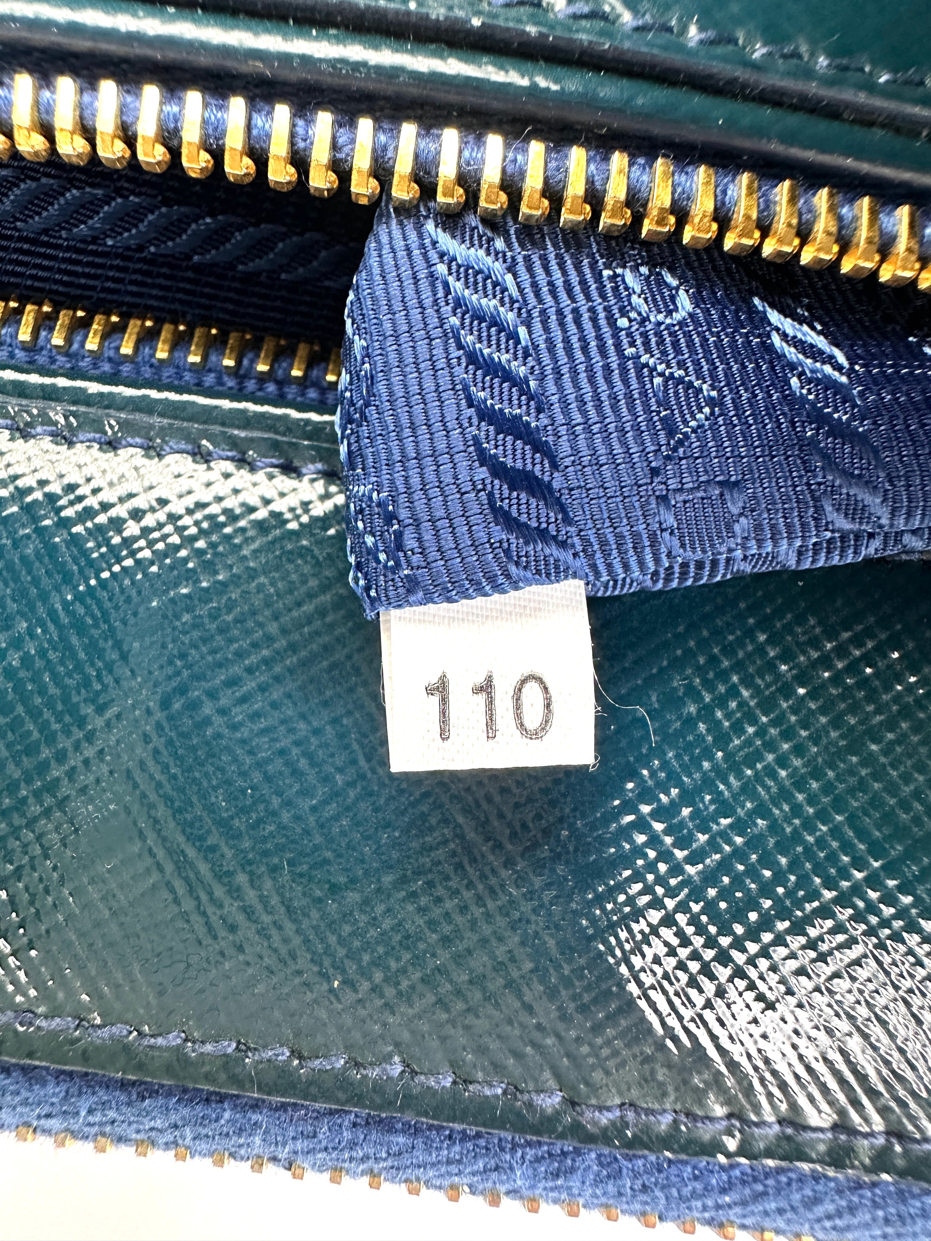 Prada Galleria Dark Green Saffiano Leather Handle Bag PR304