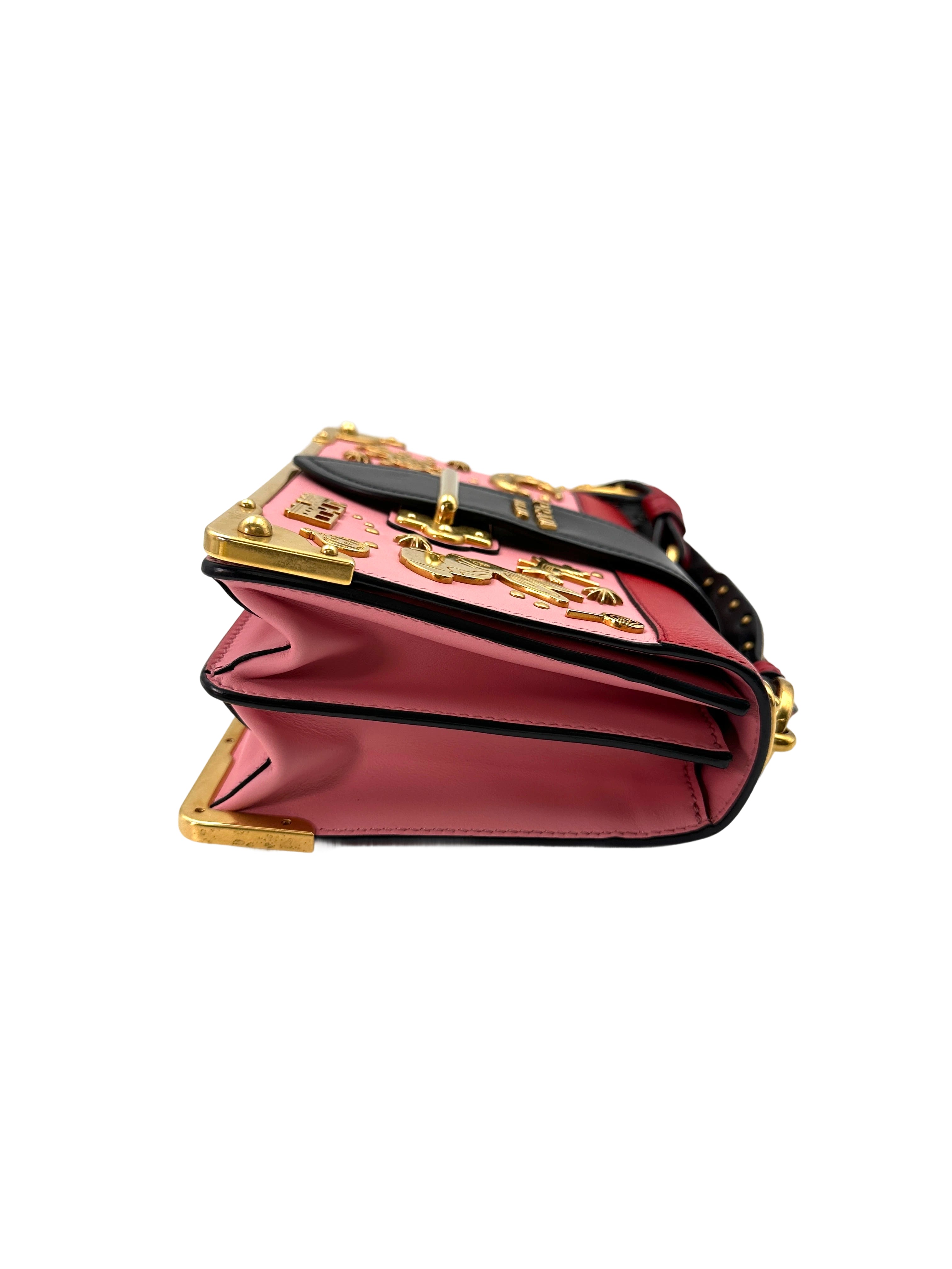 Prada Cahier Astrology Embellished Pink Leather Small Size Shoulder Bag PR306