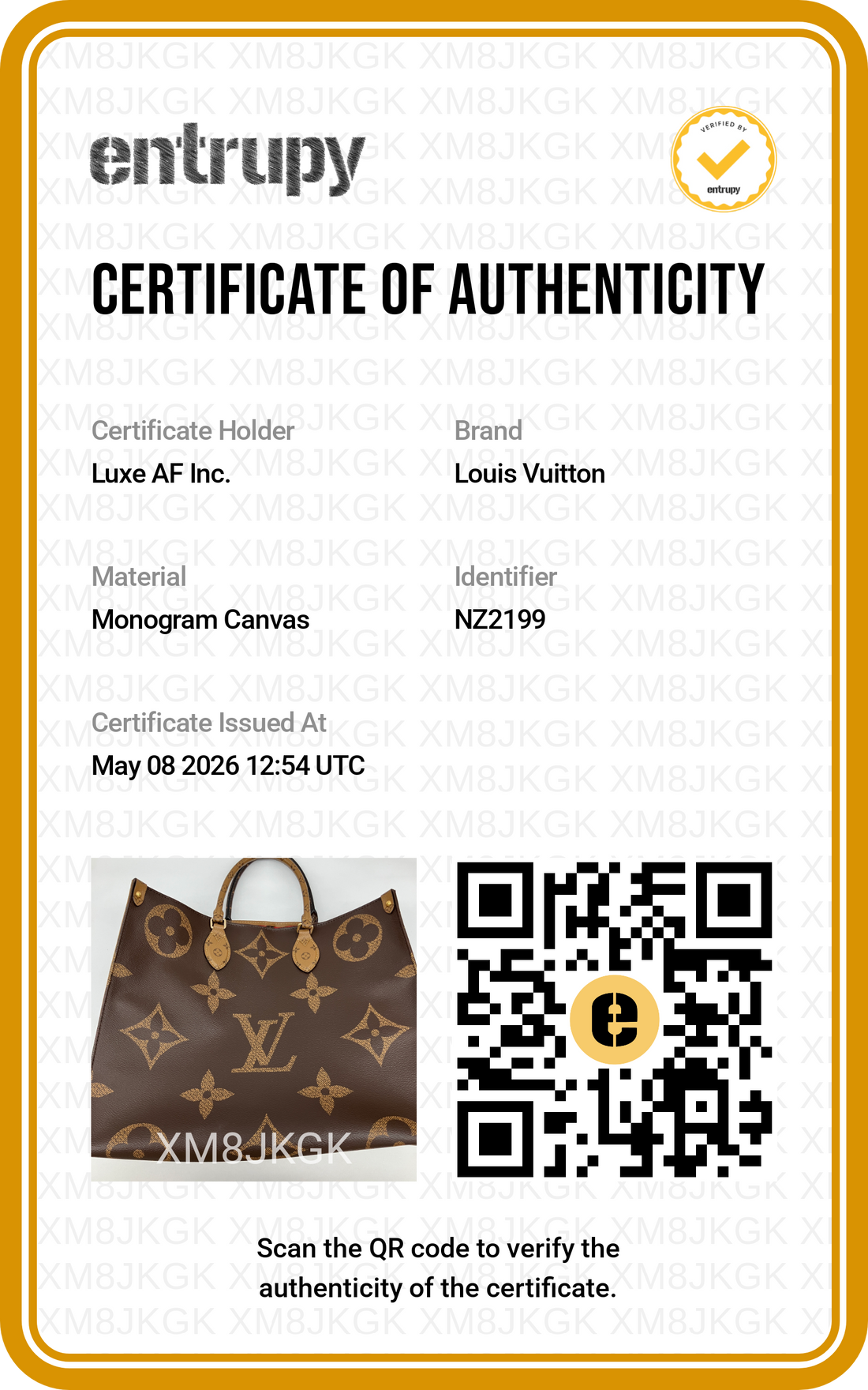 Louis Vuitton OnTheGo Brown Monogram Canvas Tote Handle Bag LV2589
