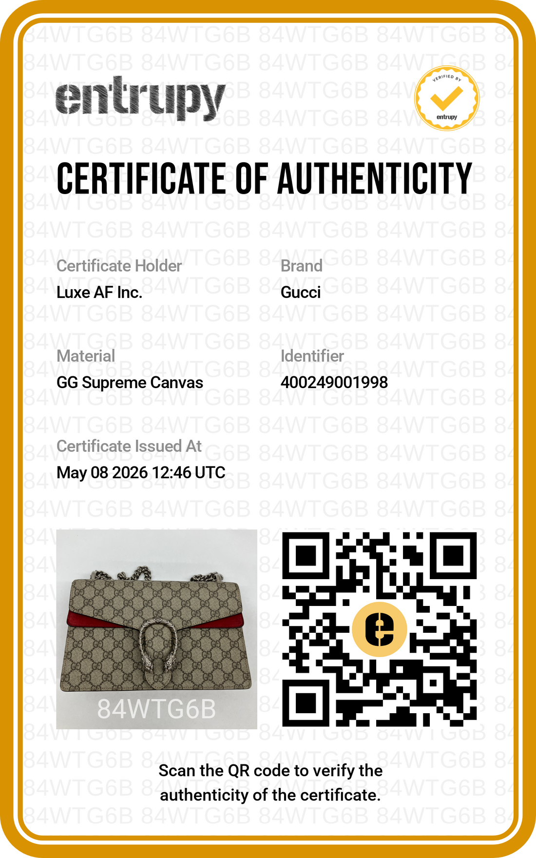 Gucci Dionysus GG Supreme Canvas Shoulder Bag With Red Tirm GG909