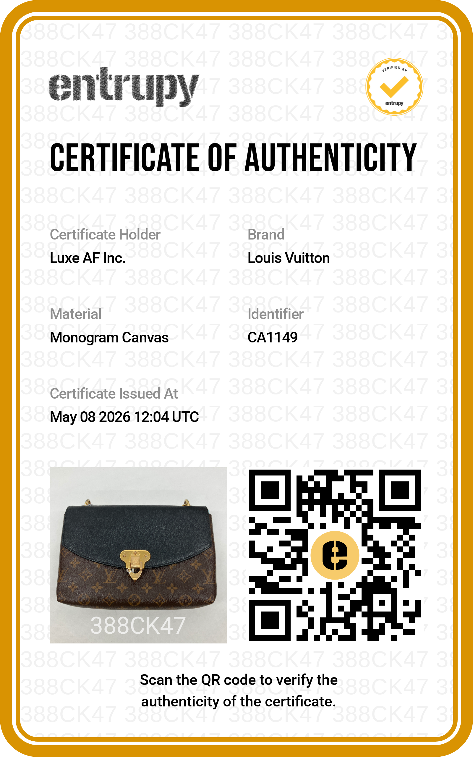 Louis Vuitton Saint Placide Monogram Canvas & Black Leather Chain Shoulder Bag LV2588