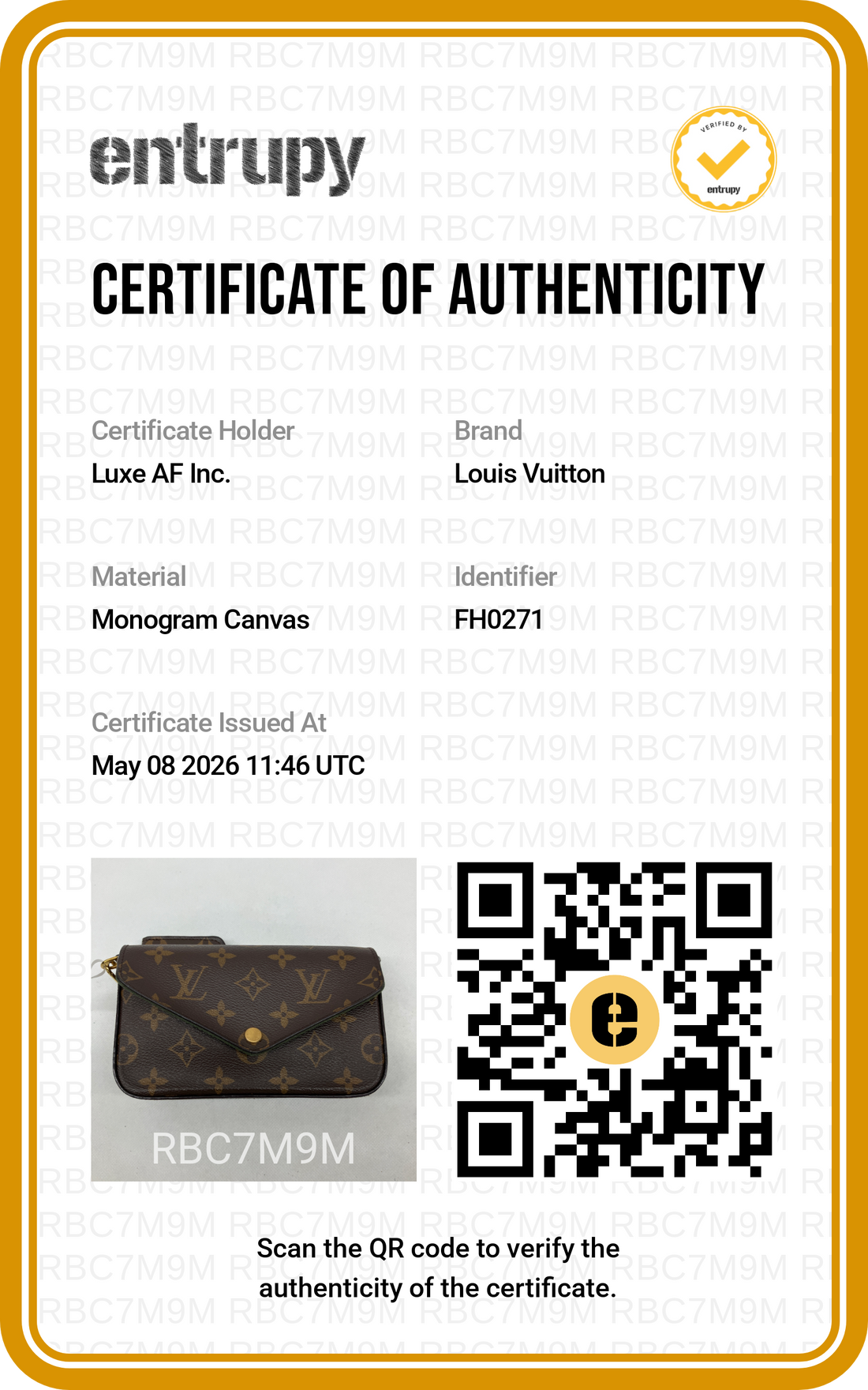 Louis Vuitton Brown Monogram Canvas Pochette Felicie LV2586