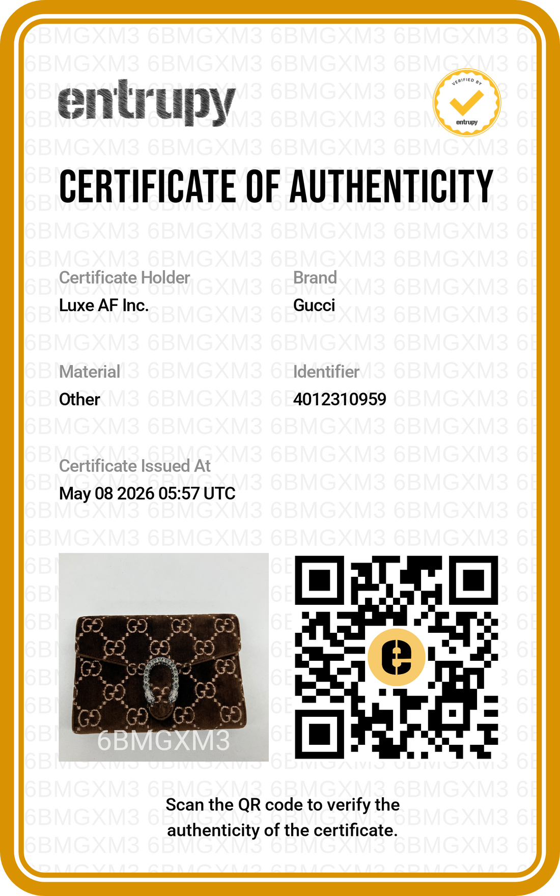 Gucci Dionysus Brown Velvet Wallet On Chain GG906