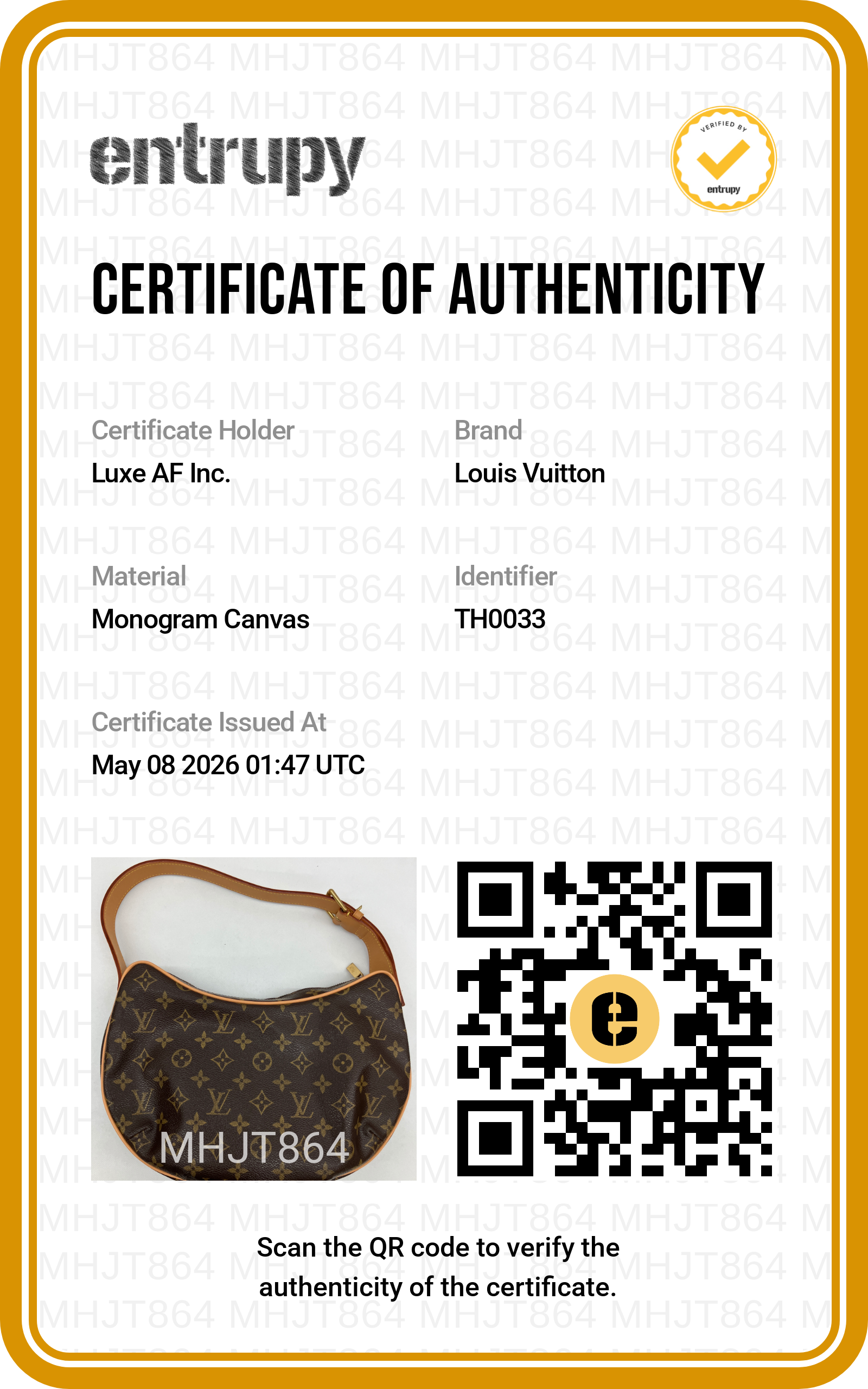 Louis Vuitton Croissant Monogram Canvas Shoulder Bag LV2574