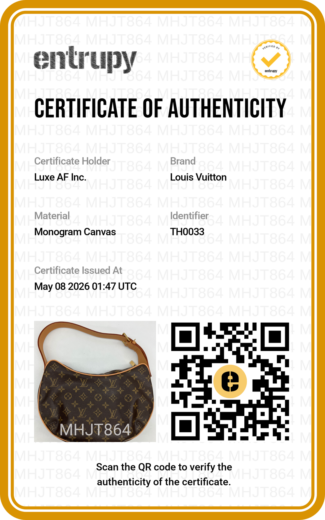 Louis Vuitton Croissant Monogram Canvas Shoulder Bag LV2574