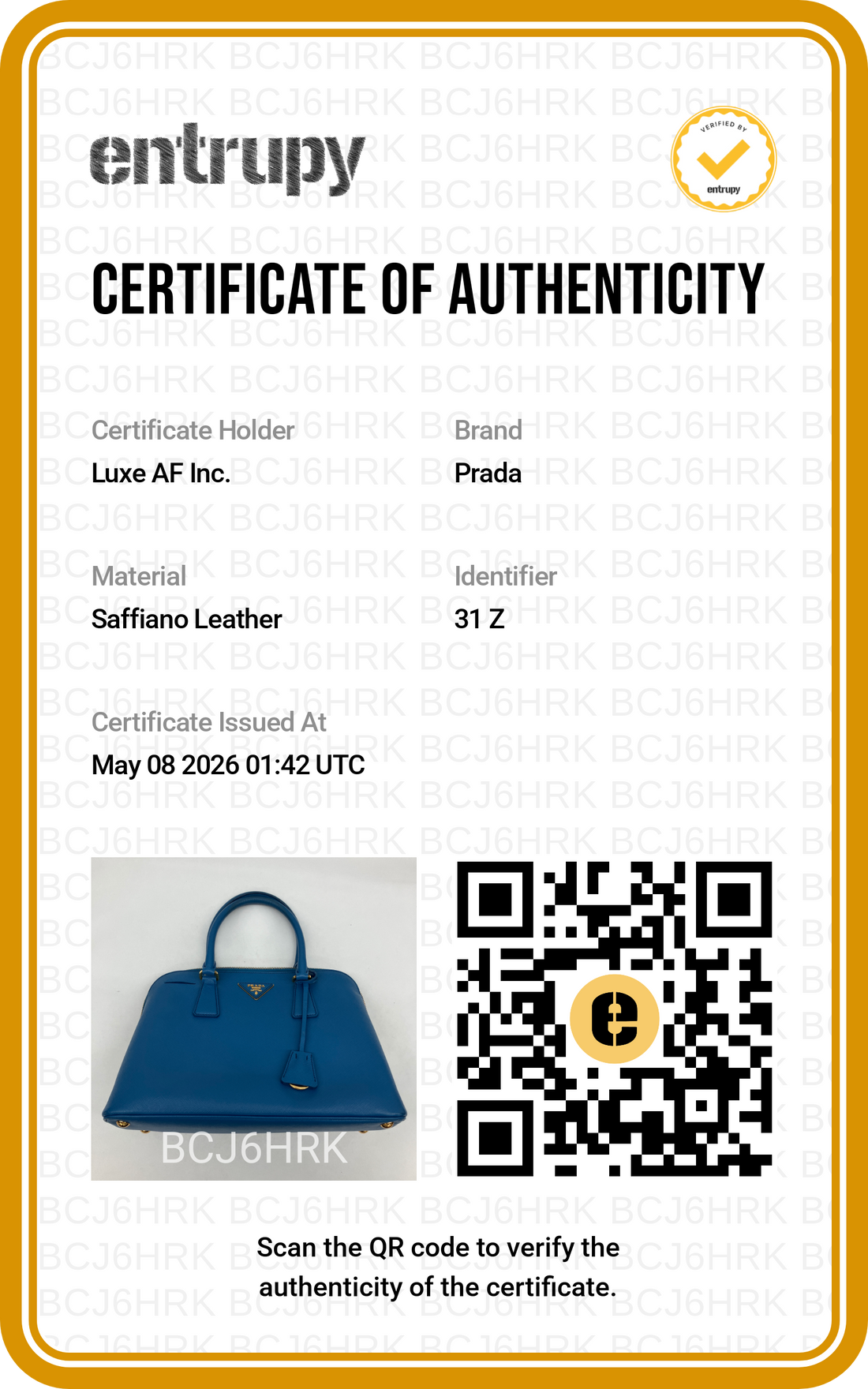 Prada Promenade Blue Saffiano Lux Small Size Handle Bag PR299