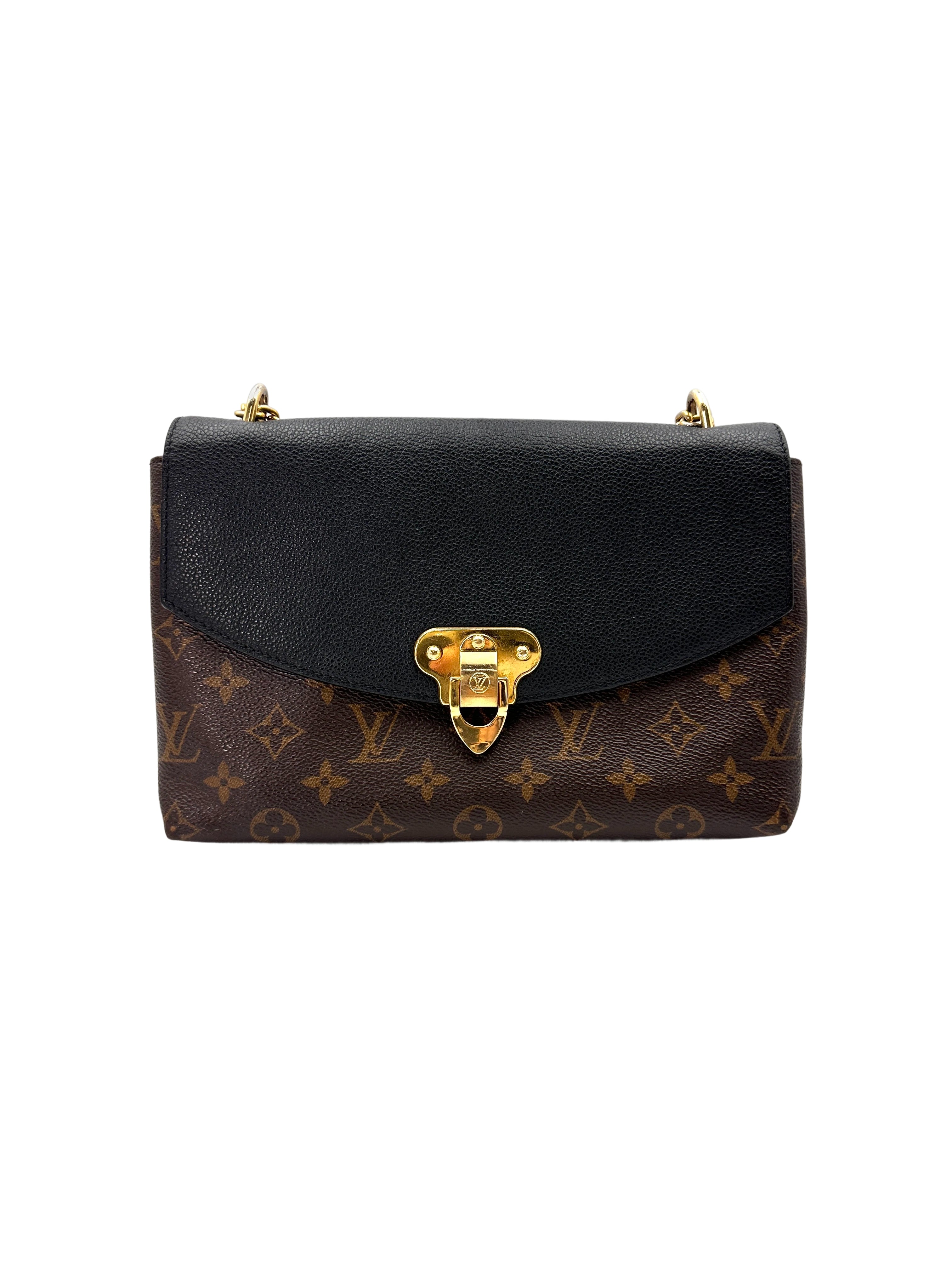 Louis Vuitton Saint Placide Monogram Canvas & Black Leather Chain Shoulder Bag LV2588