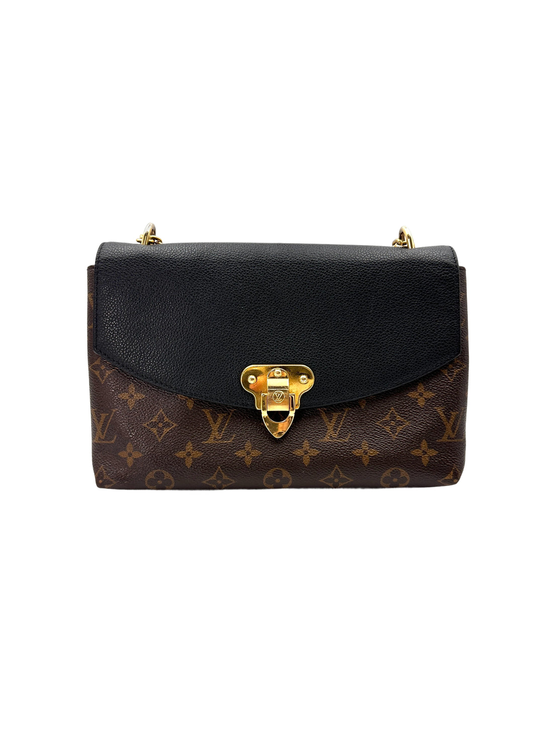 Louis Vuitton Saint Placide Monogram Canvas & Black Leather Chain Shoulder Bag LV2588