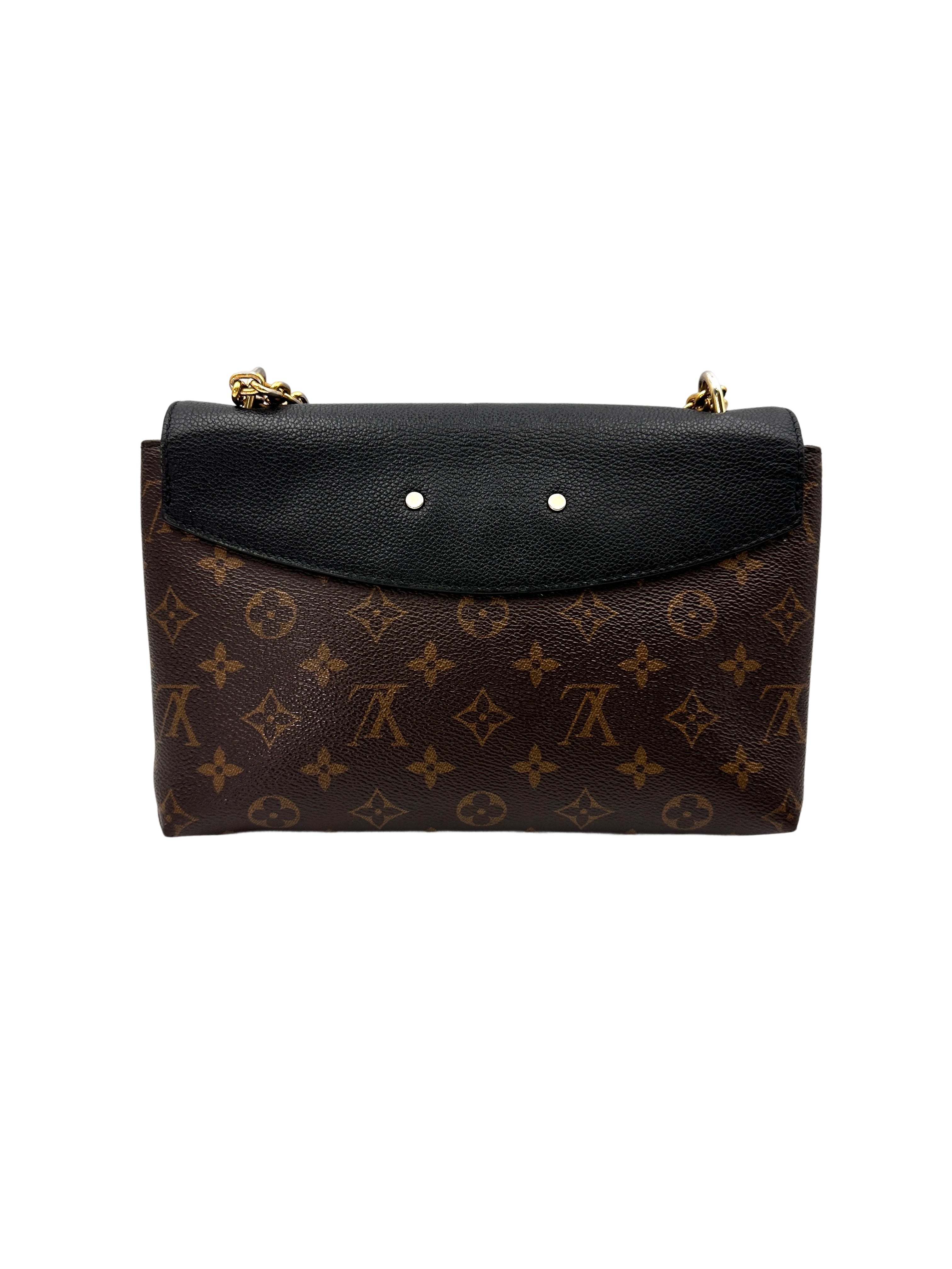 Louis Vuitton Saint Placide Monogram Canvas & Black Leather Chain Shoulder Bag LV2588