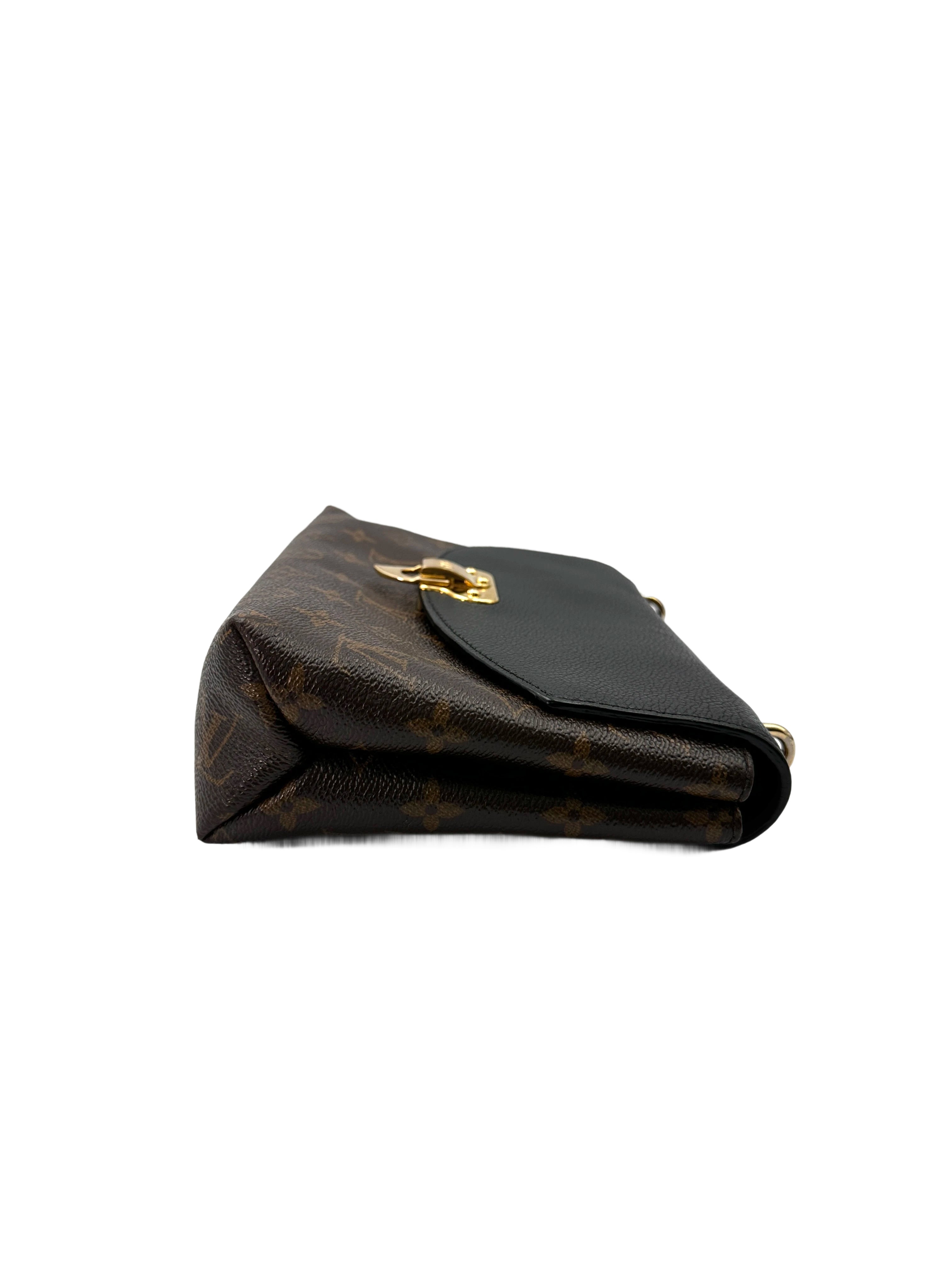 Louis Vuitton Saint Placide Monogram Canvas & Black Leather Chain Shoulder Bag LV2588