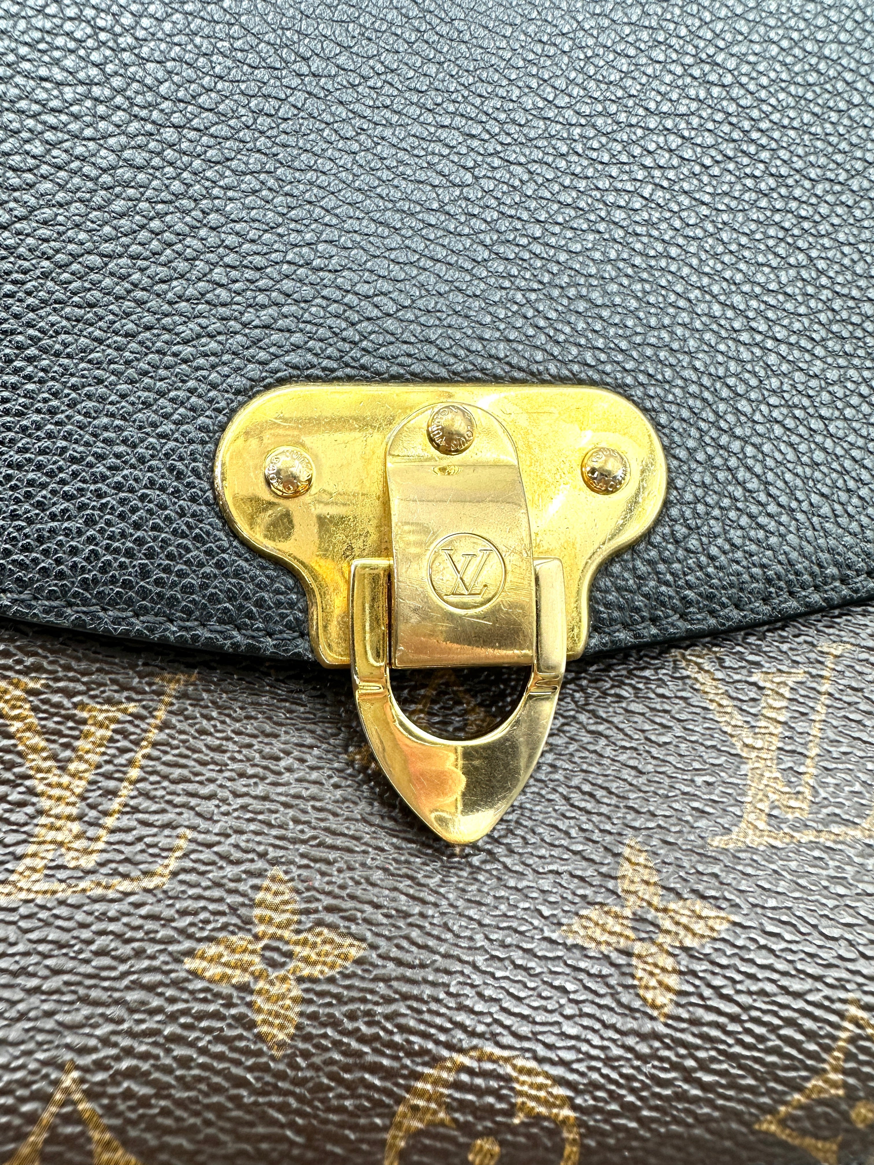Louis Vuitton Saint Placide Monogram Canvas & Black Leather Chain Shoulder Bag LV2588
