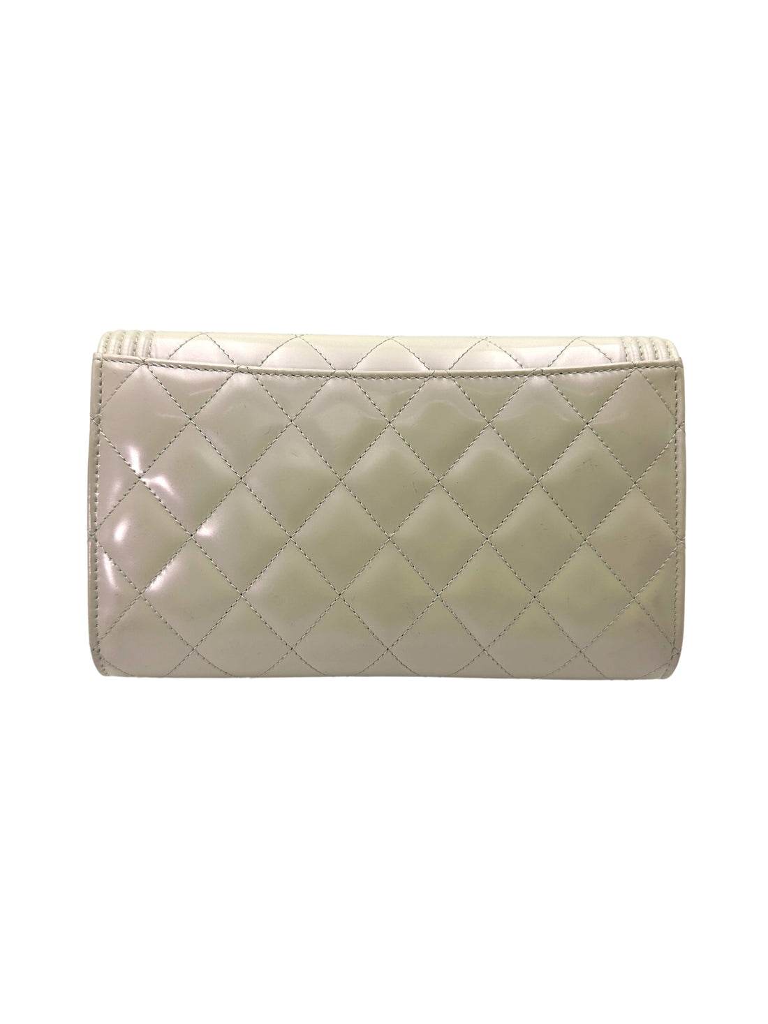 Chanel LeBoy White Quilted Leather Wallet On Chain With Gold Buckle(22***67) CC1877