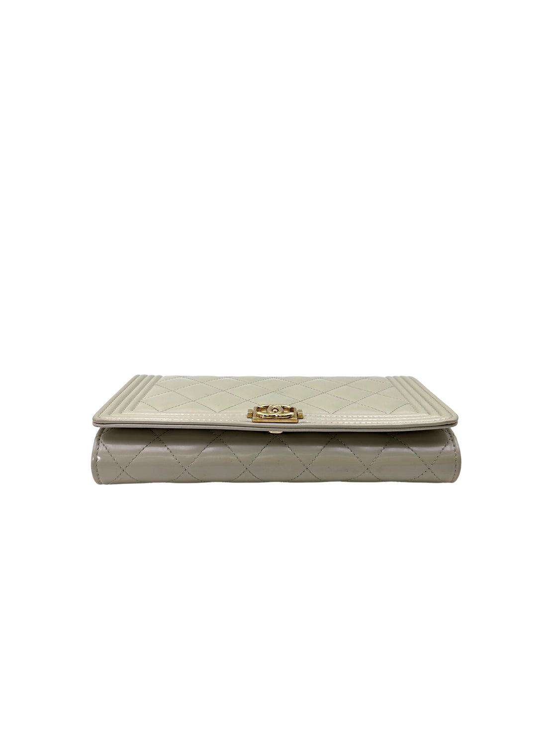 Chanel LeBoy White Quilted Leather Wallet On Chain With Gold Buckle(22***67) CC1877