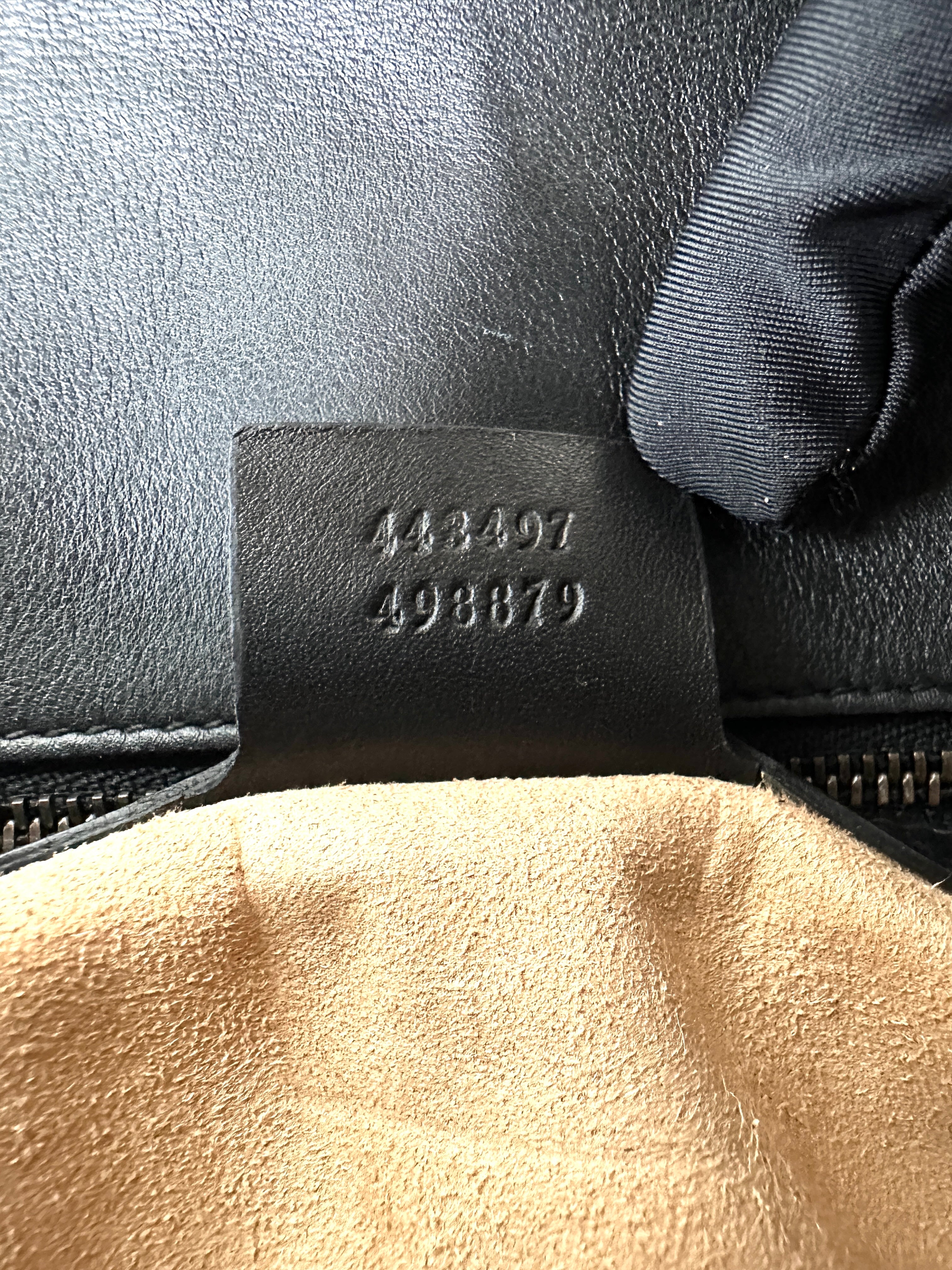 Gucci GG Marmont Pearl And Studded Embellished Black Quilted Leather Medium Size Shoulder Bag GG908