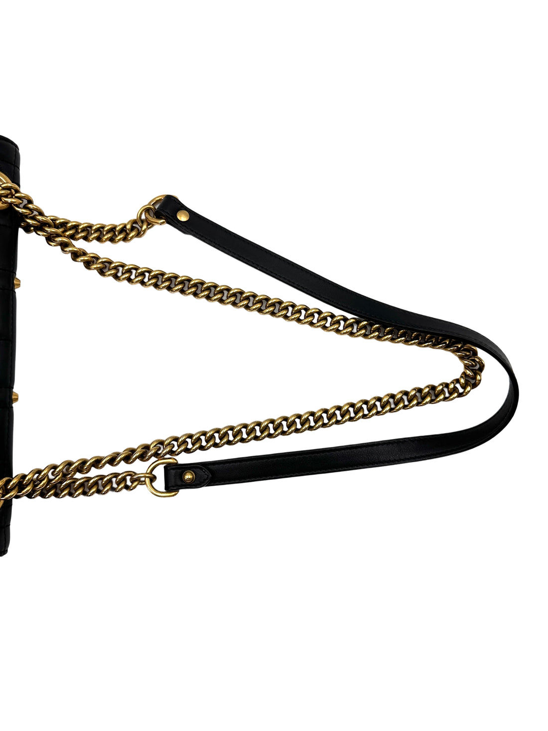 Gucci GG Marmont Pearl And Studded Embellished Black Quilted Leather Medium Size Shoulder Bag GG908