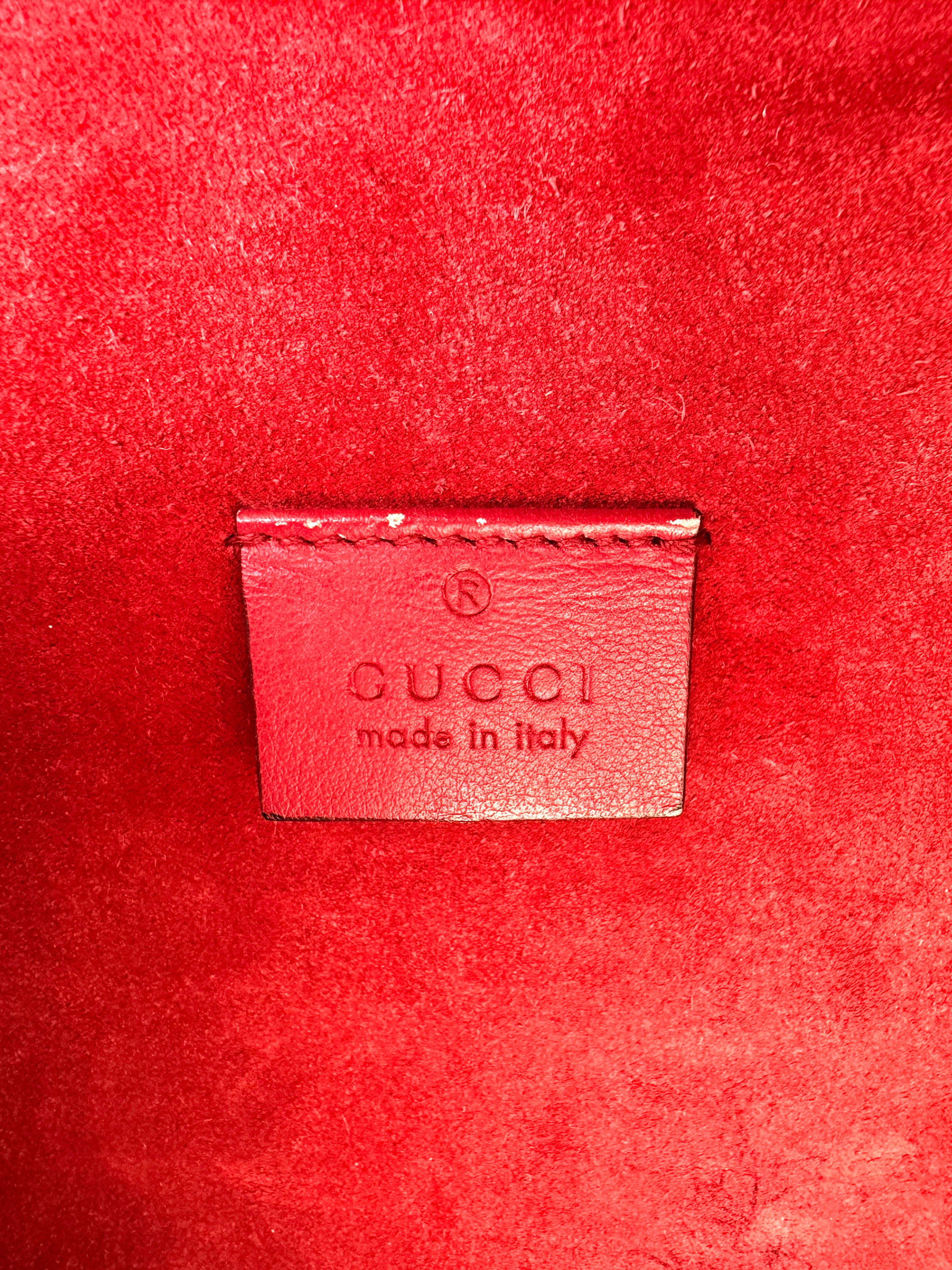 Gucci Dionysus GG Supreme Canvas Shoulder Bag With Red Tirm GG909