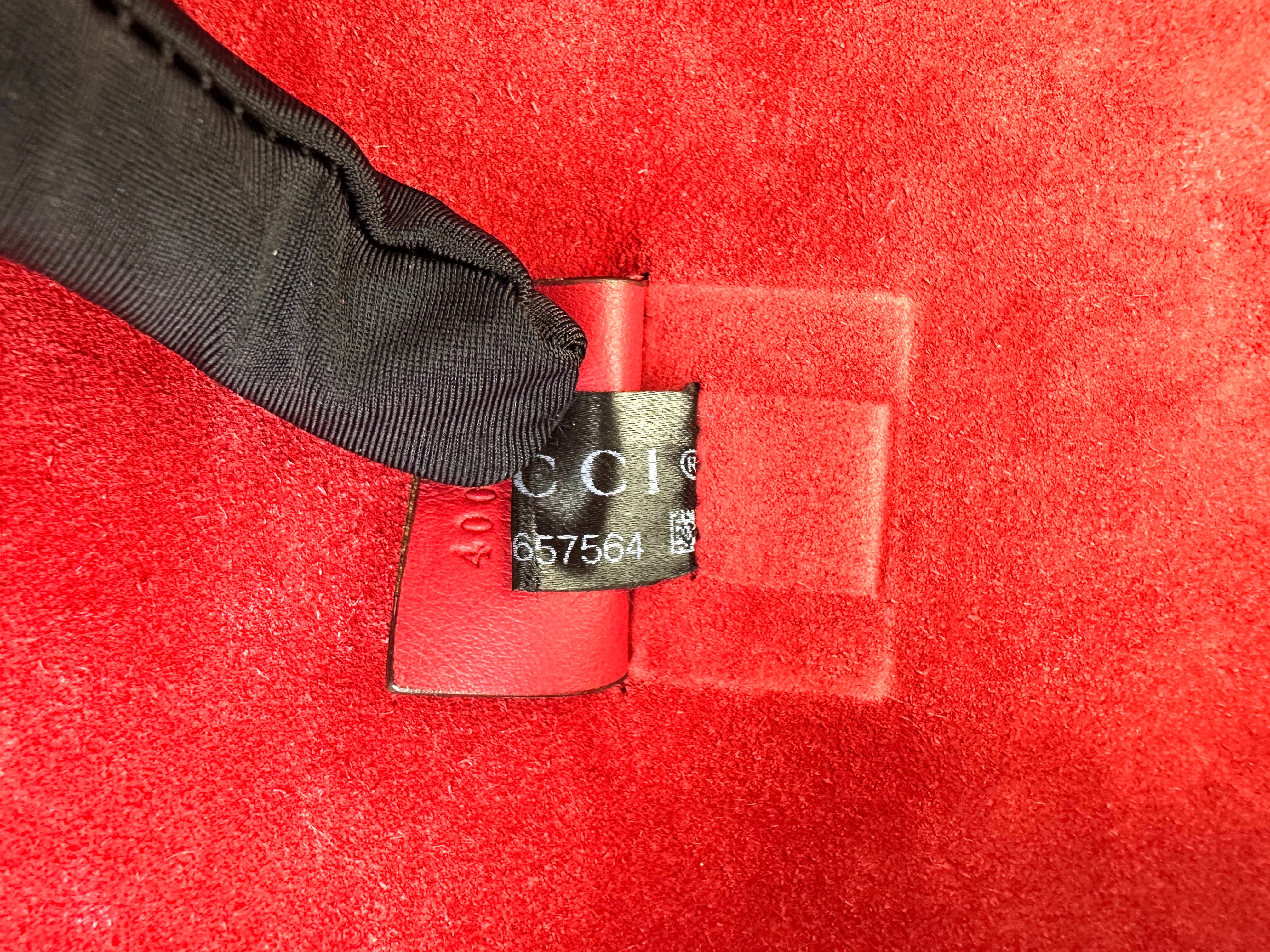 Gucci Dionysus GG Supreme Canvas Shoulder Bag With Red Tirm GG909