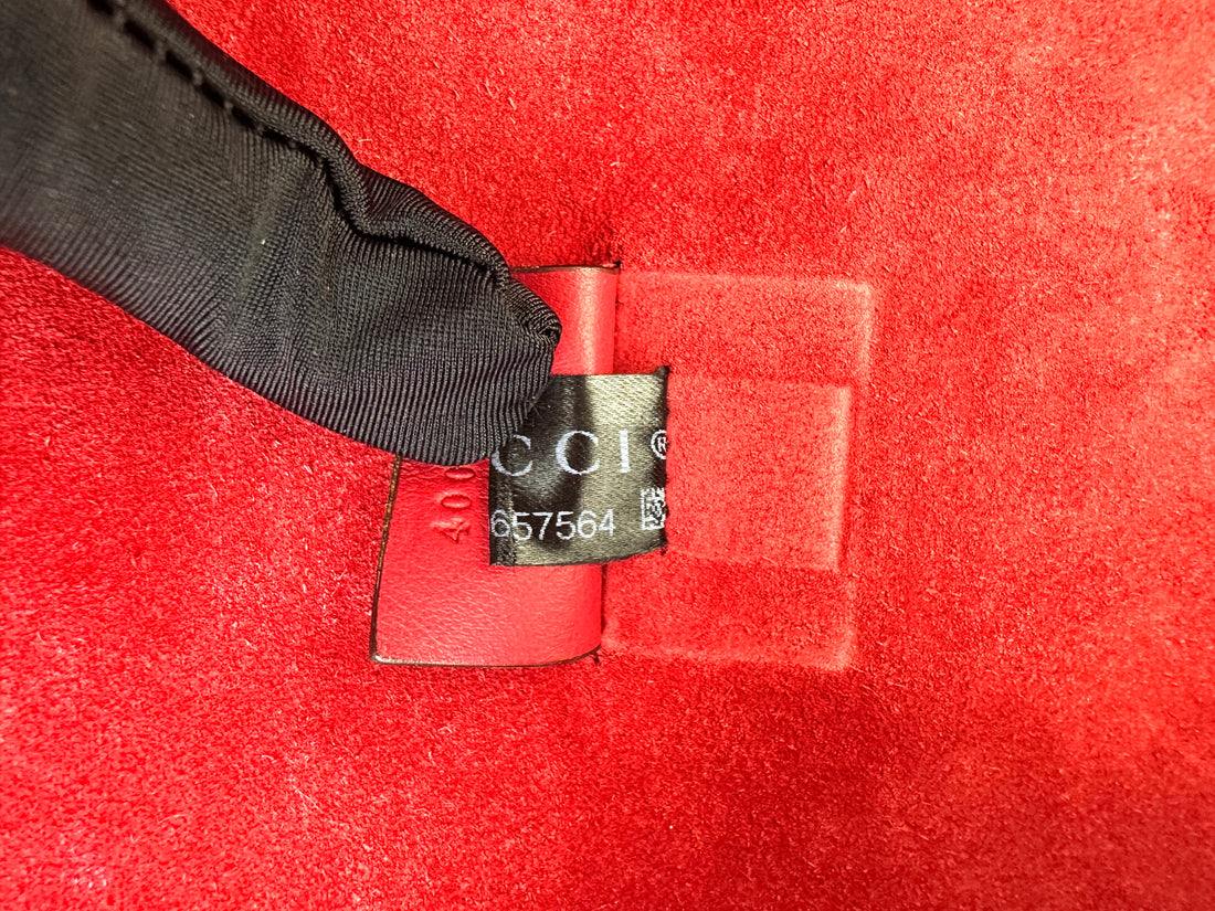Gucci Dionysus GG Supreme Canvas Shoulder Bag With Red Tirm GG909