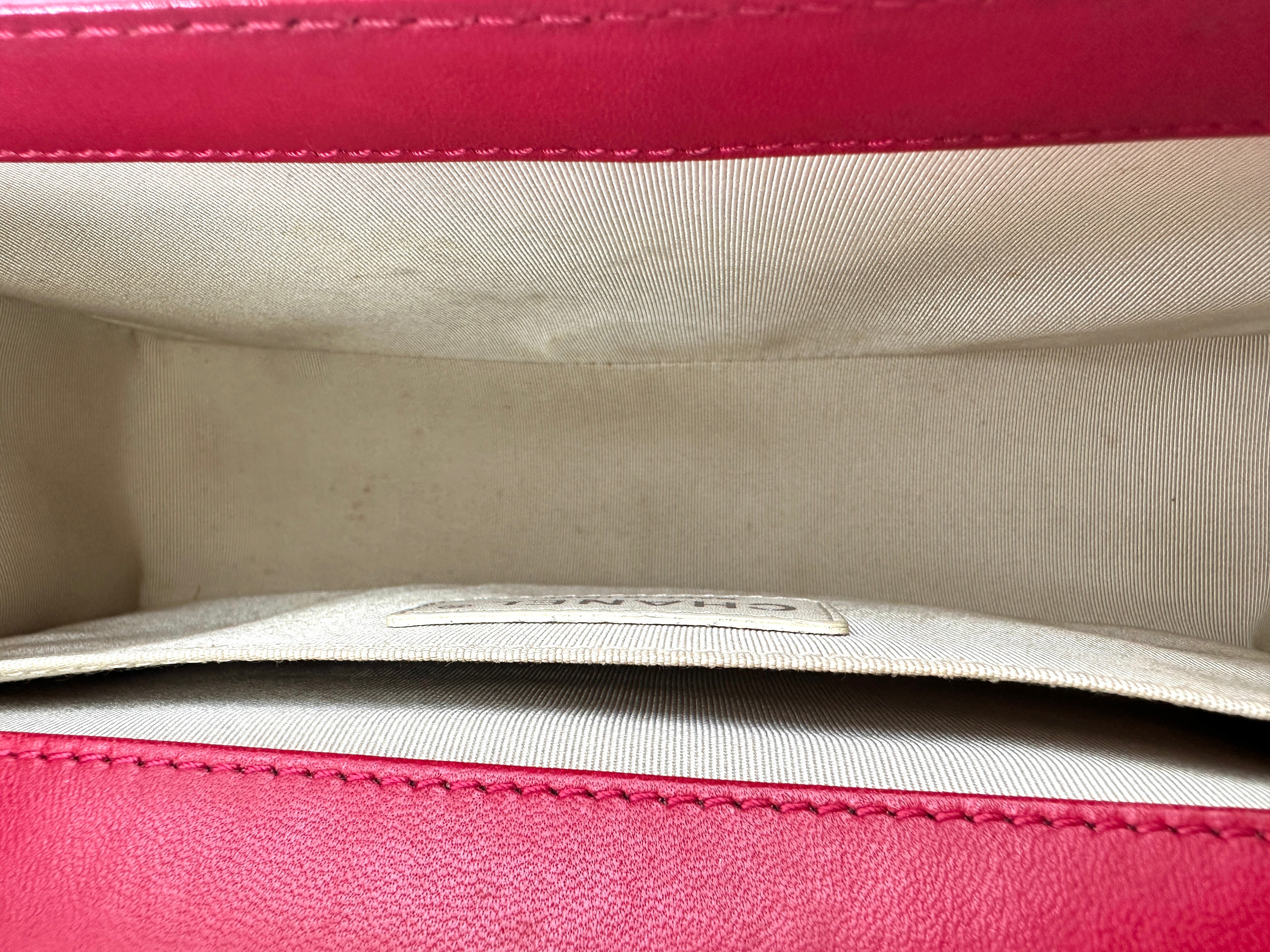 Chanel LeBoy Red Quilted Calfskin Medium Size Flap Bag With Aged Silver Buckle(19***68) CC1878