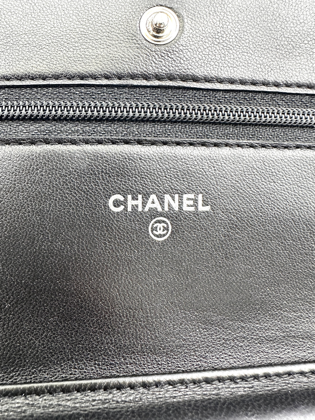 Chanel Black Quilted Patent Leather Wallet On Chain With Silver Buckle(22***10) IRIS208