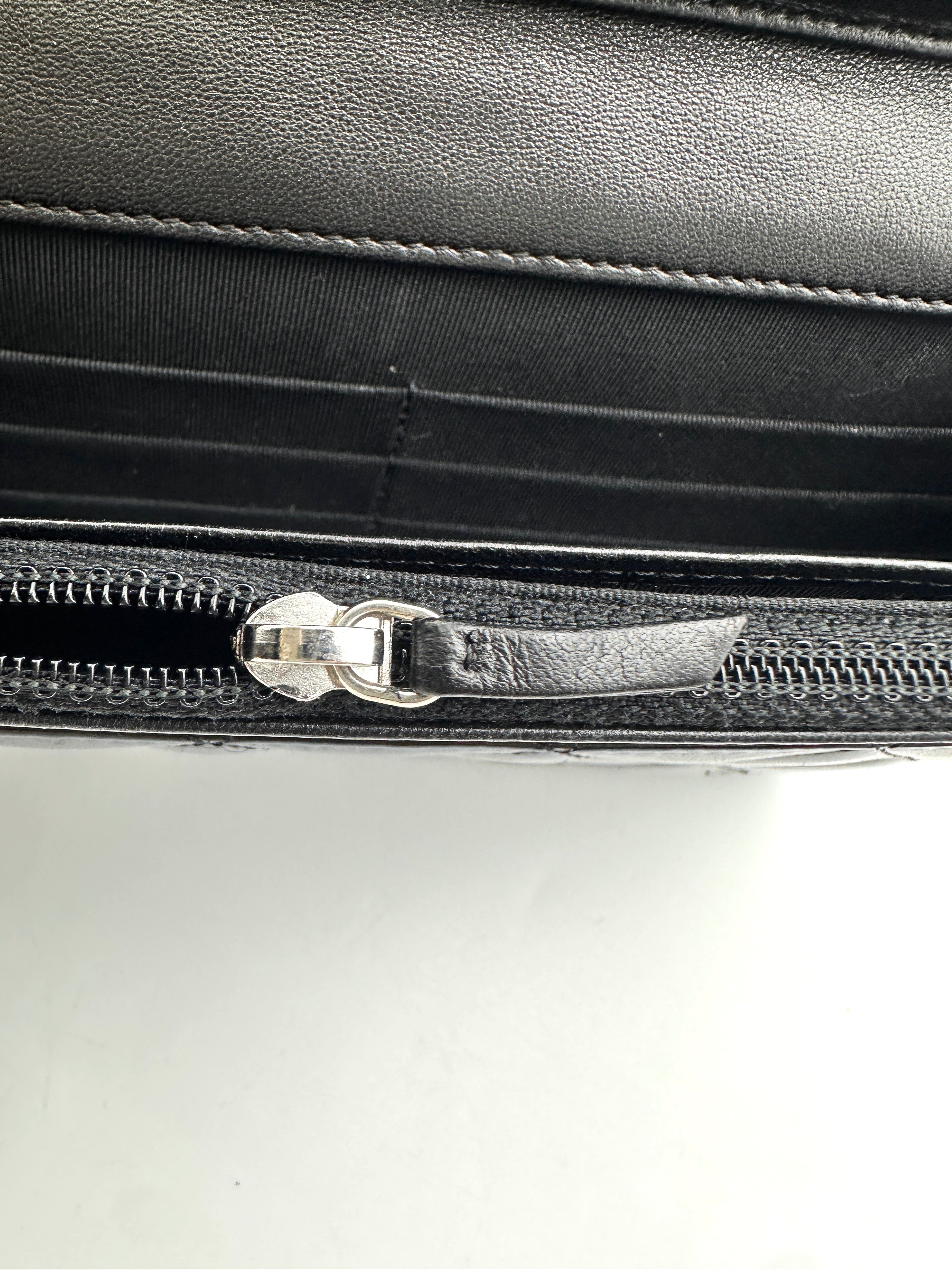 Chanel Black Quilted Patent Leather Wallet On Chain With Silver Buckle(22***10) IRIS208