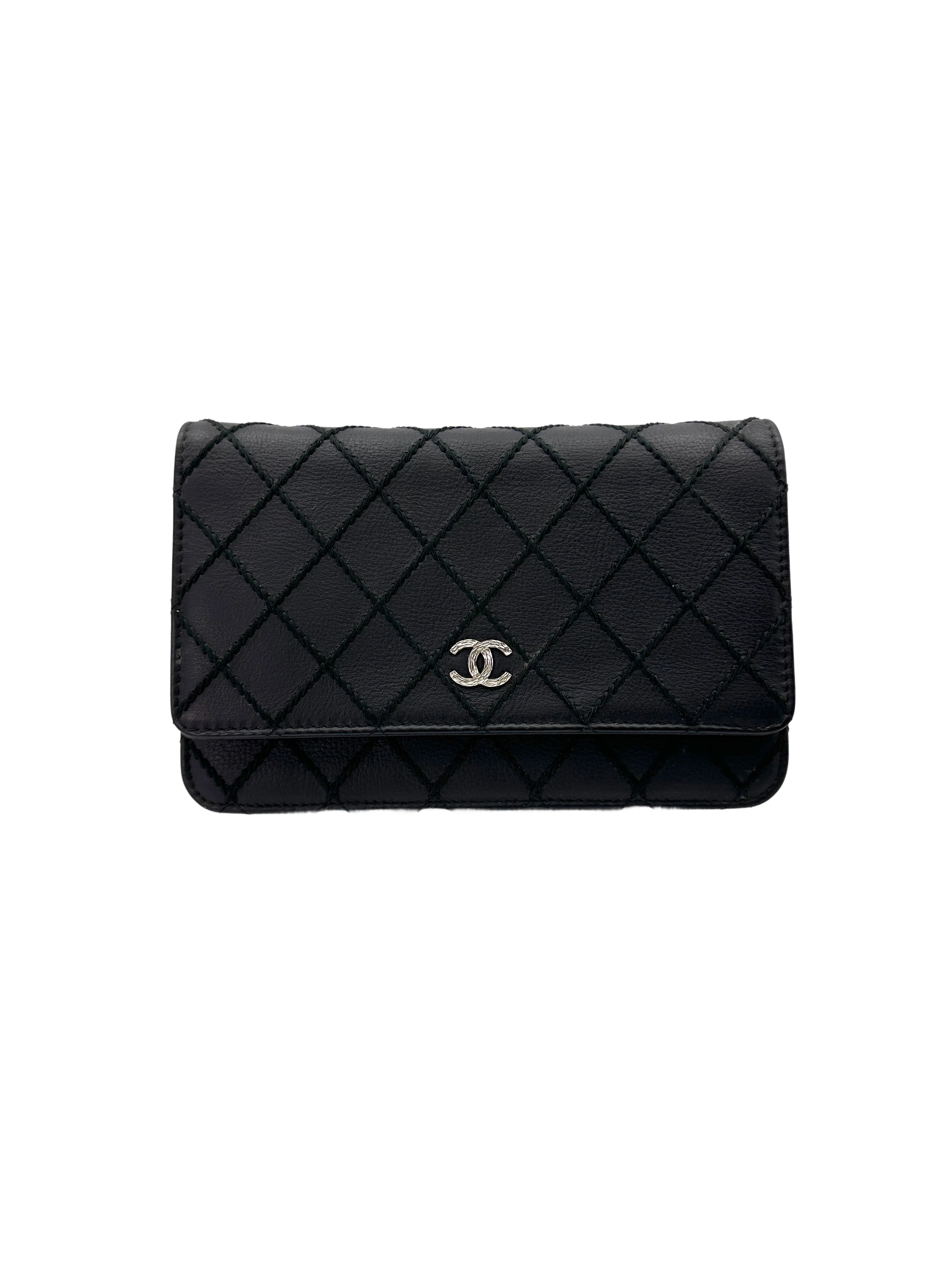 Chanel Black Quilted Calfskin Diamond Stitch Wallet On Chain(19***54) CC1880