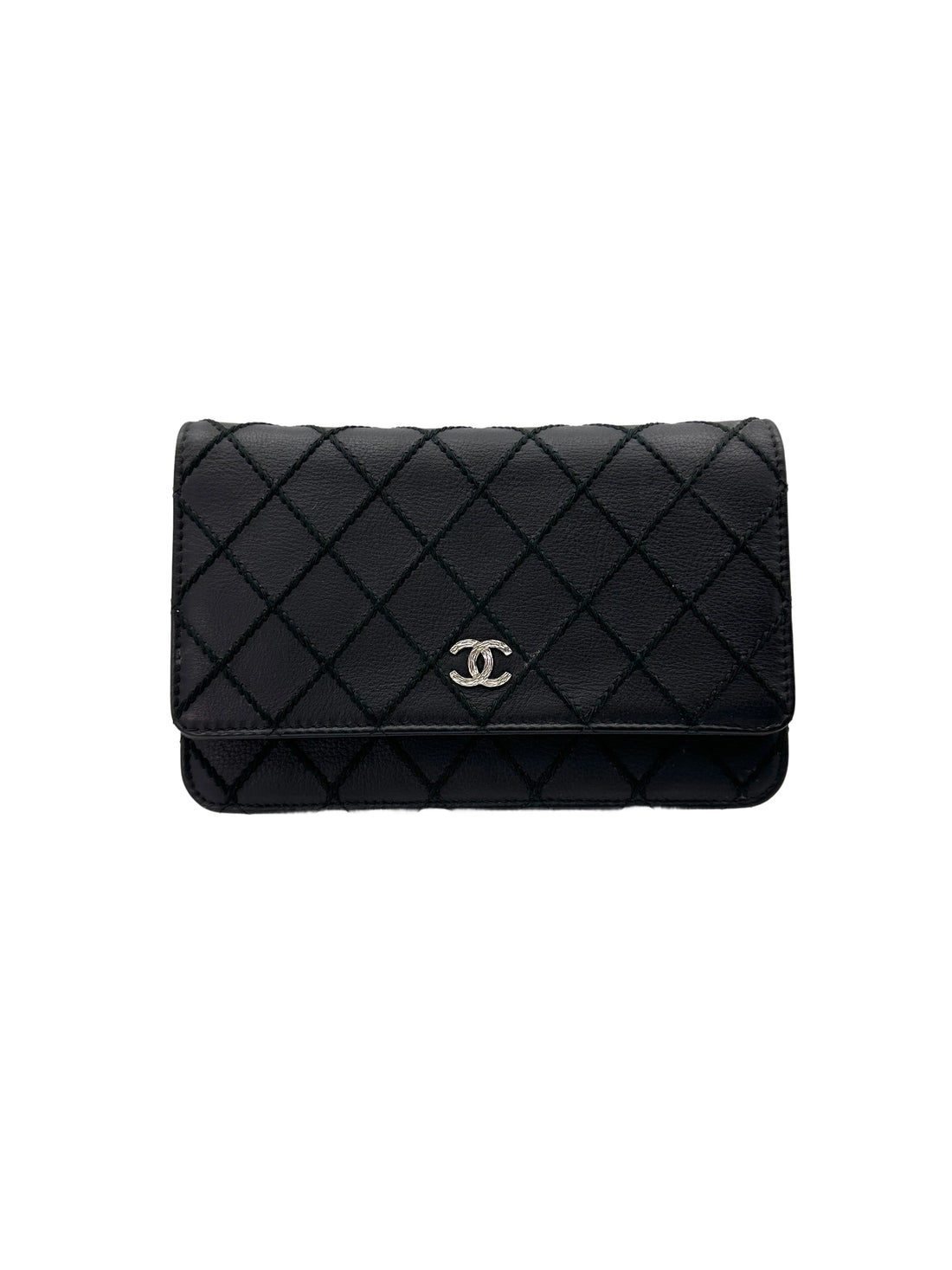 Chanel Black Quilted Calfskin Diamond Stitch Wallet On Chain(19***54) CC1880