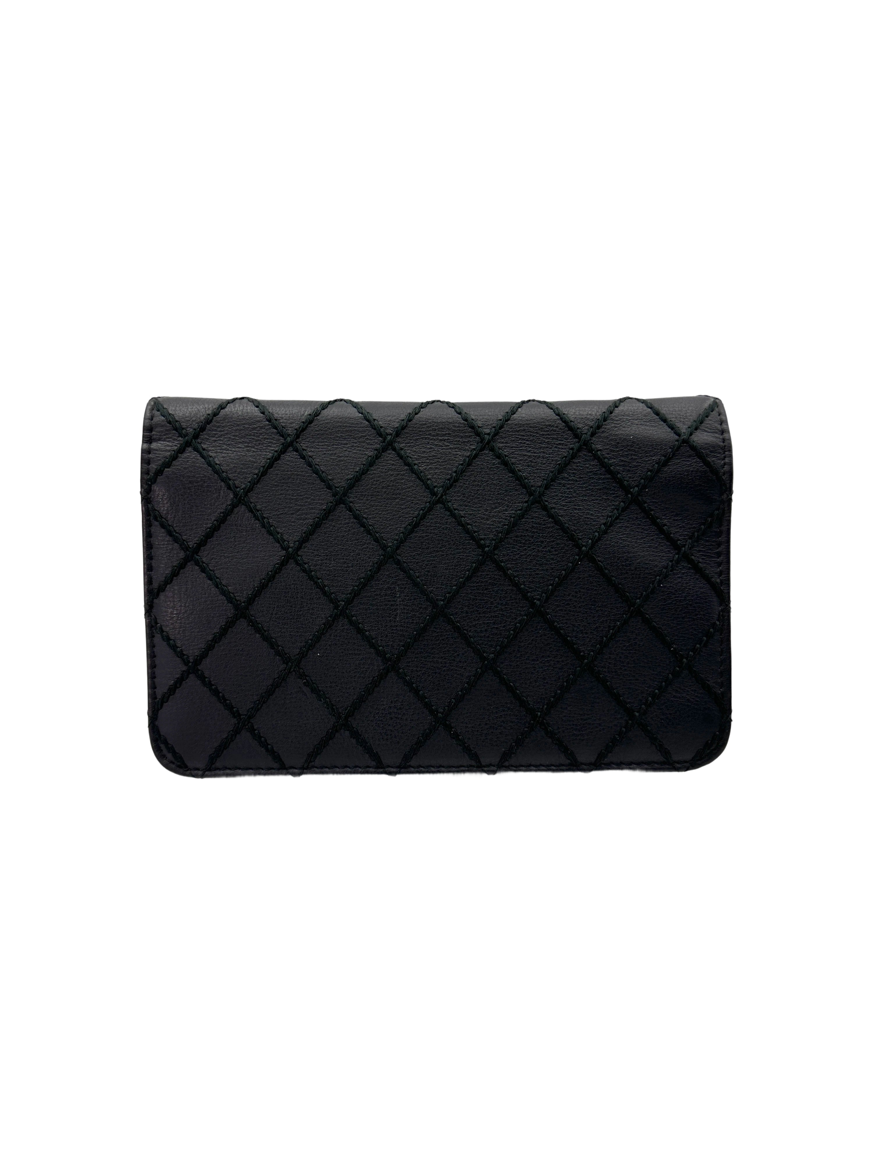 Chanel Black Quilted Calfskin Diamond Stitch Wallet On Chain(19***54) CC1880