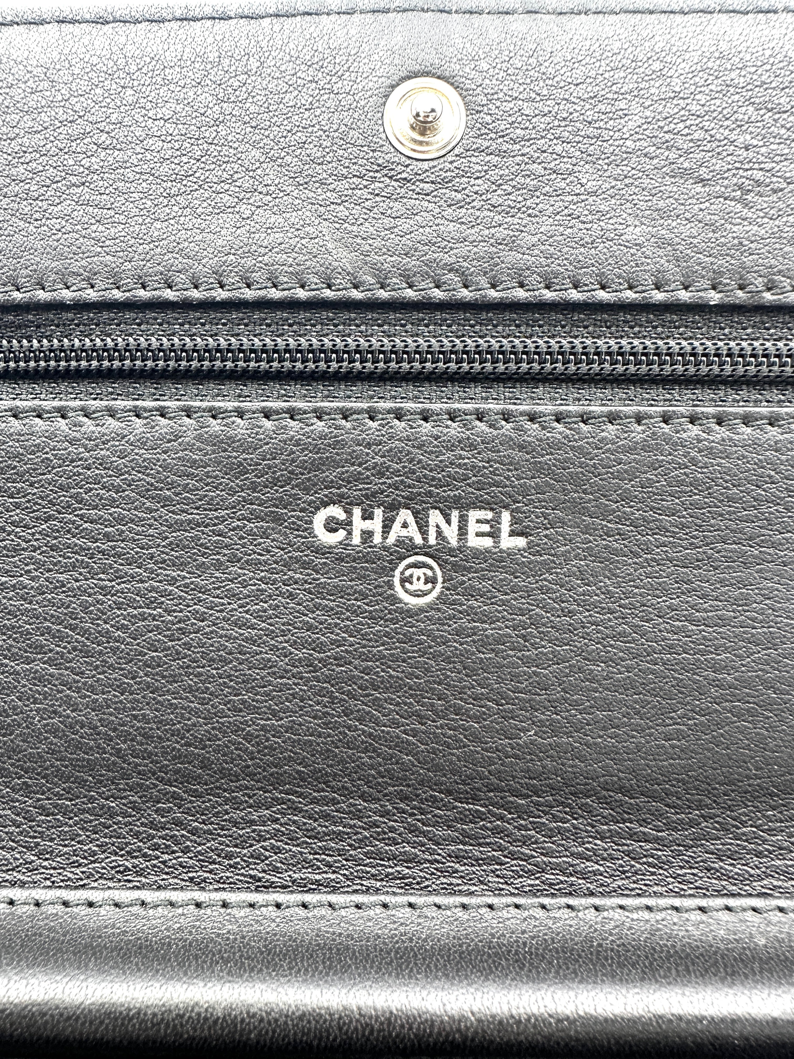 Chanel Black Quilted Calfskin Diamond Stitch Wallet On Chain(19***54) CC1880
