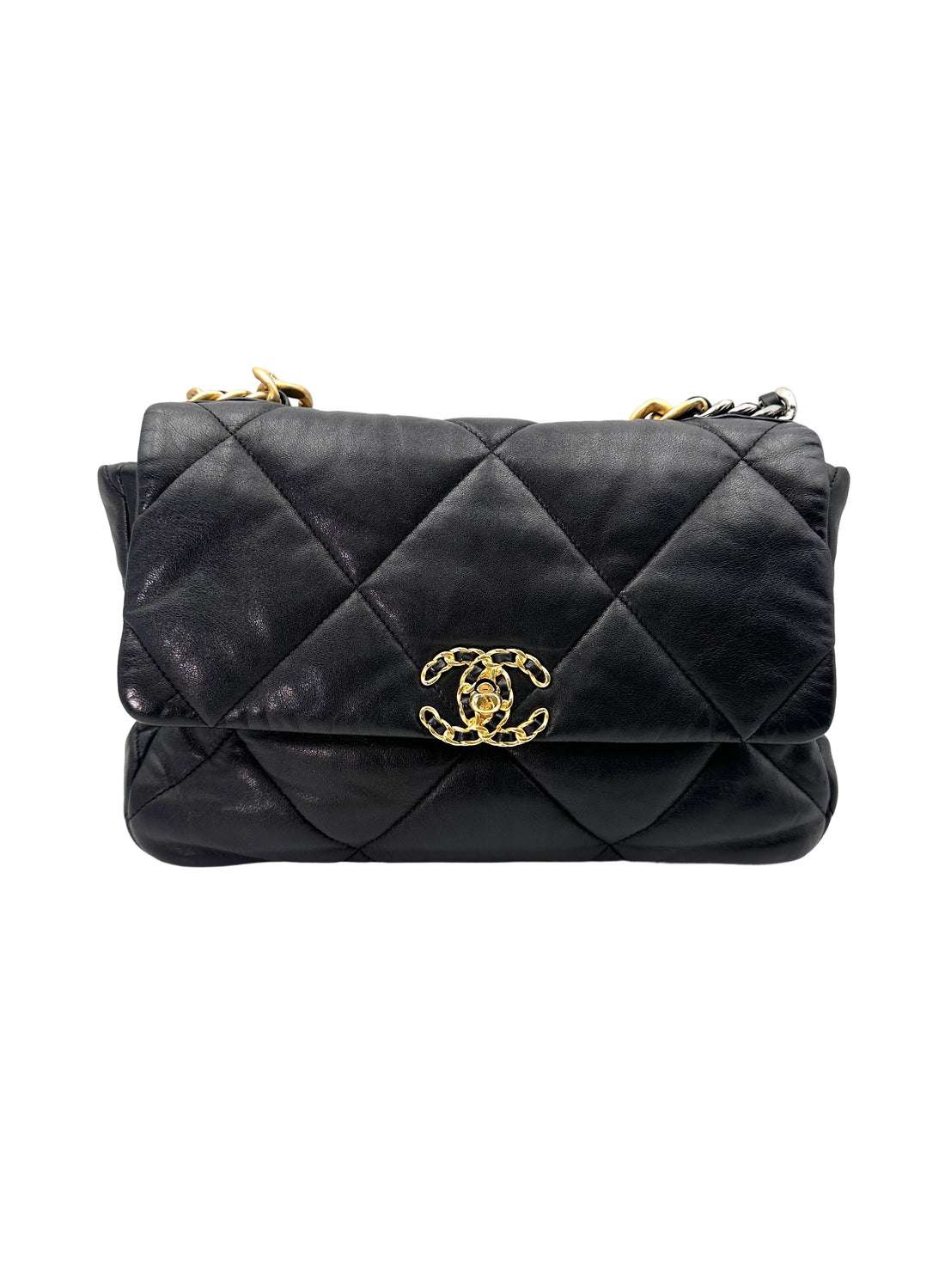 Chanel 19Bag Black Quilted Leather Flap Bag With Gold Hardware(29***55) CC1879