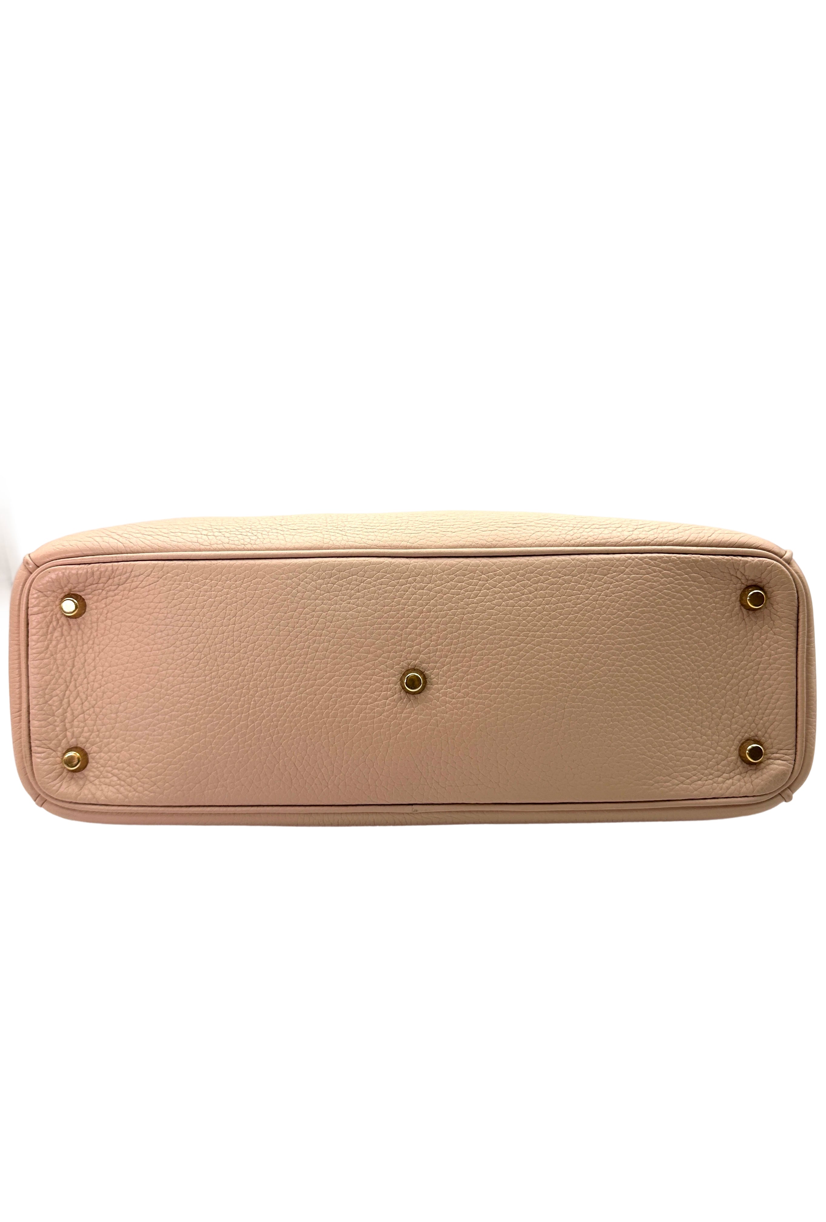Christian Dior Diorissimo Beige Leather Large Size Top Handle Bag DR715