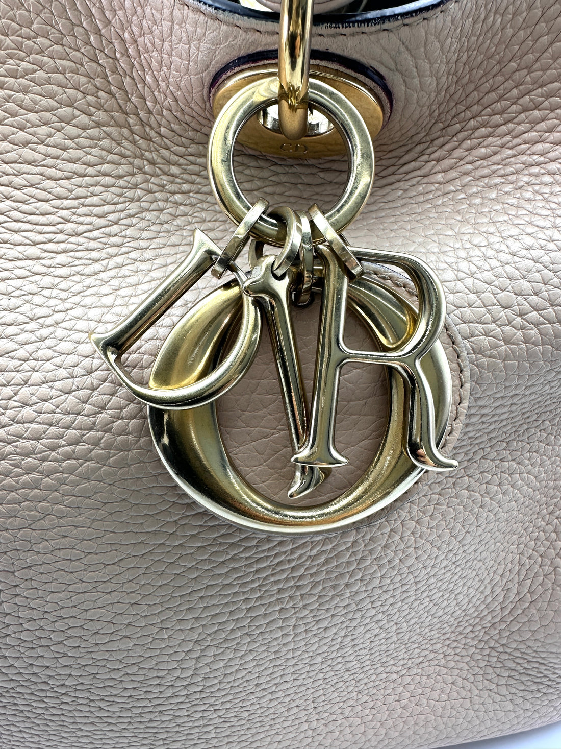 Christian Dior Diorissimo Beige Leather Large Size Top Handle Bag DR715