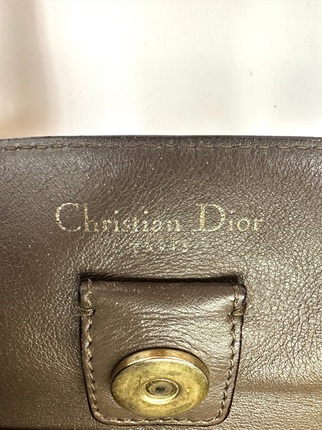 Christian Dior Diorissimo Beige Leather Large Size Top Handle Bag DR715