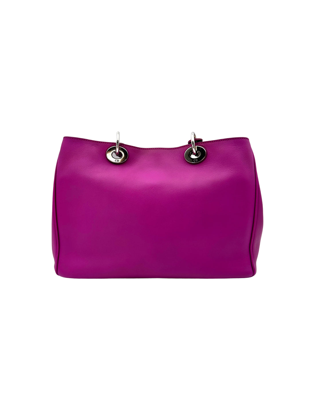 Christian Dior Diorissimo Purple Leather Medium Size Top Handle Bag With Pouch DR716