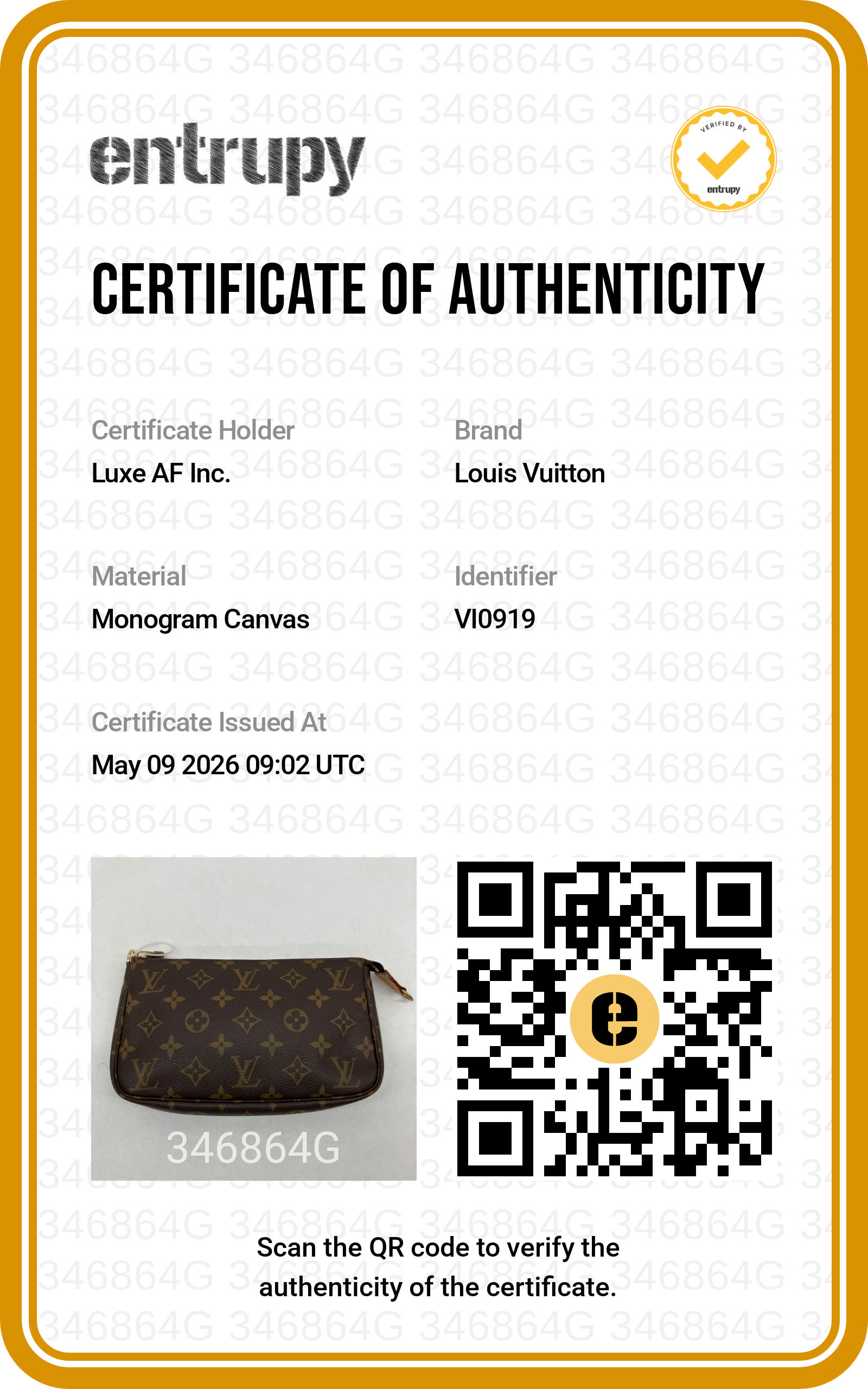 Louis Vuitton Monogram Canvas Pochette Accessoires LV2605