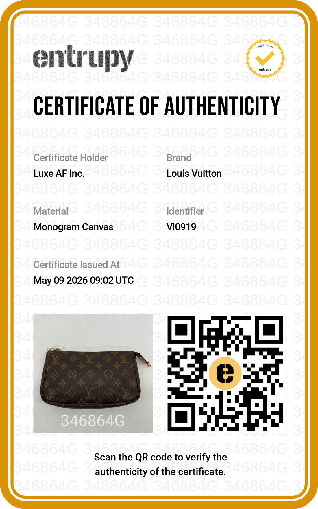 Louis Vuitton Monogram Canvas Pochette Accessoires LV2605